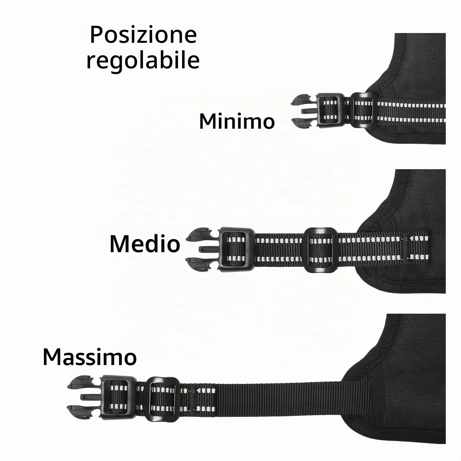 HEELE Pettorina Cane Taglia Media Riflettente Pettorina Addestramento Cani Anti Tiro con 2 Ganci in Metallo + Comodo Maniglia, Gilet per Cani Regolabile per Camminare, Nero, M - immagine 6