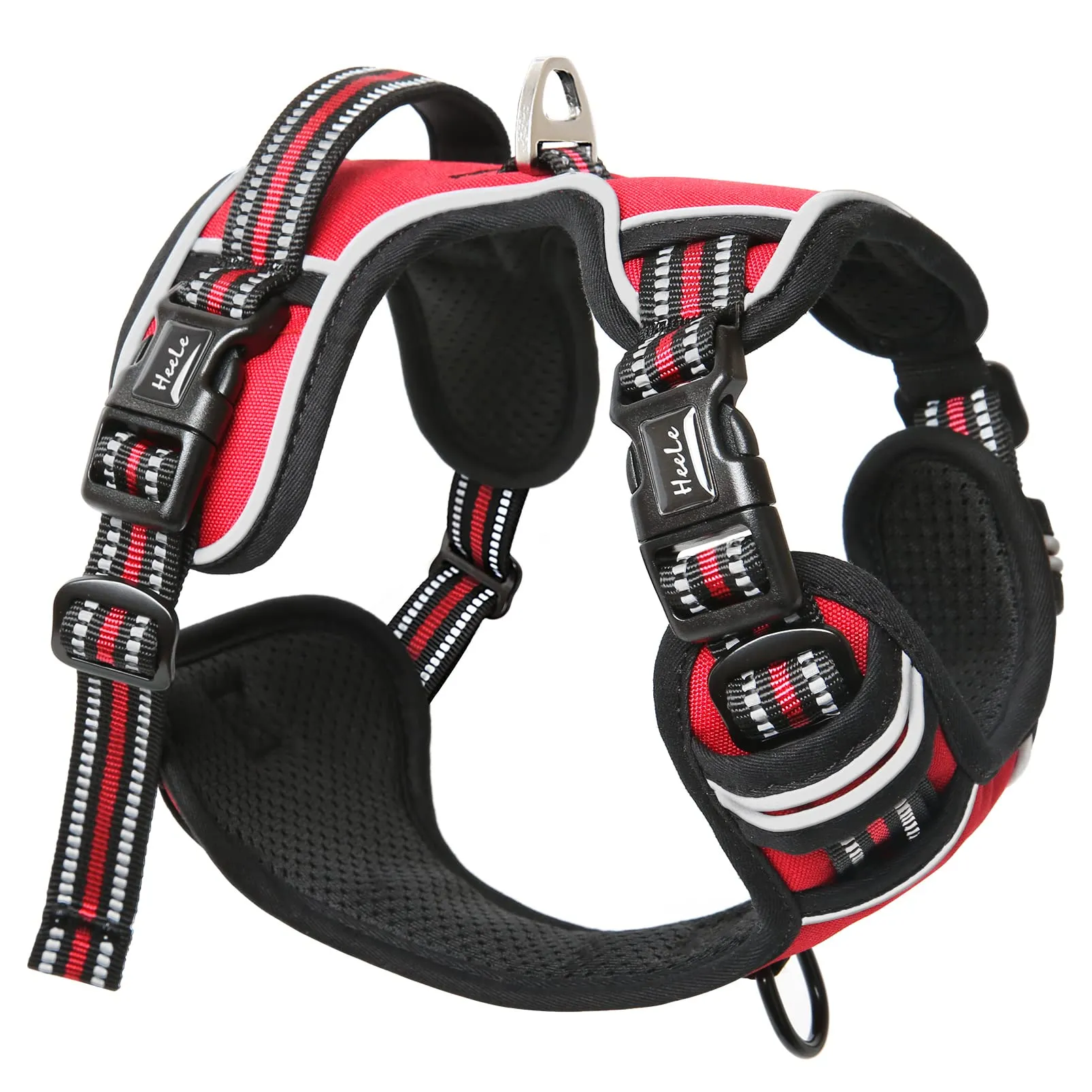 HEELE Pettorina Cane No-pull Riflettente Regolabile con Manico, Rosso, S - immagine 8