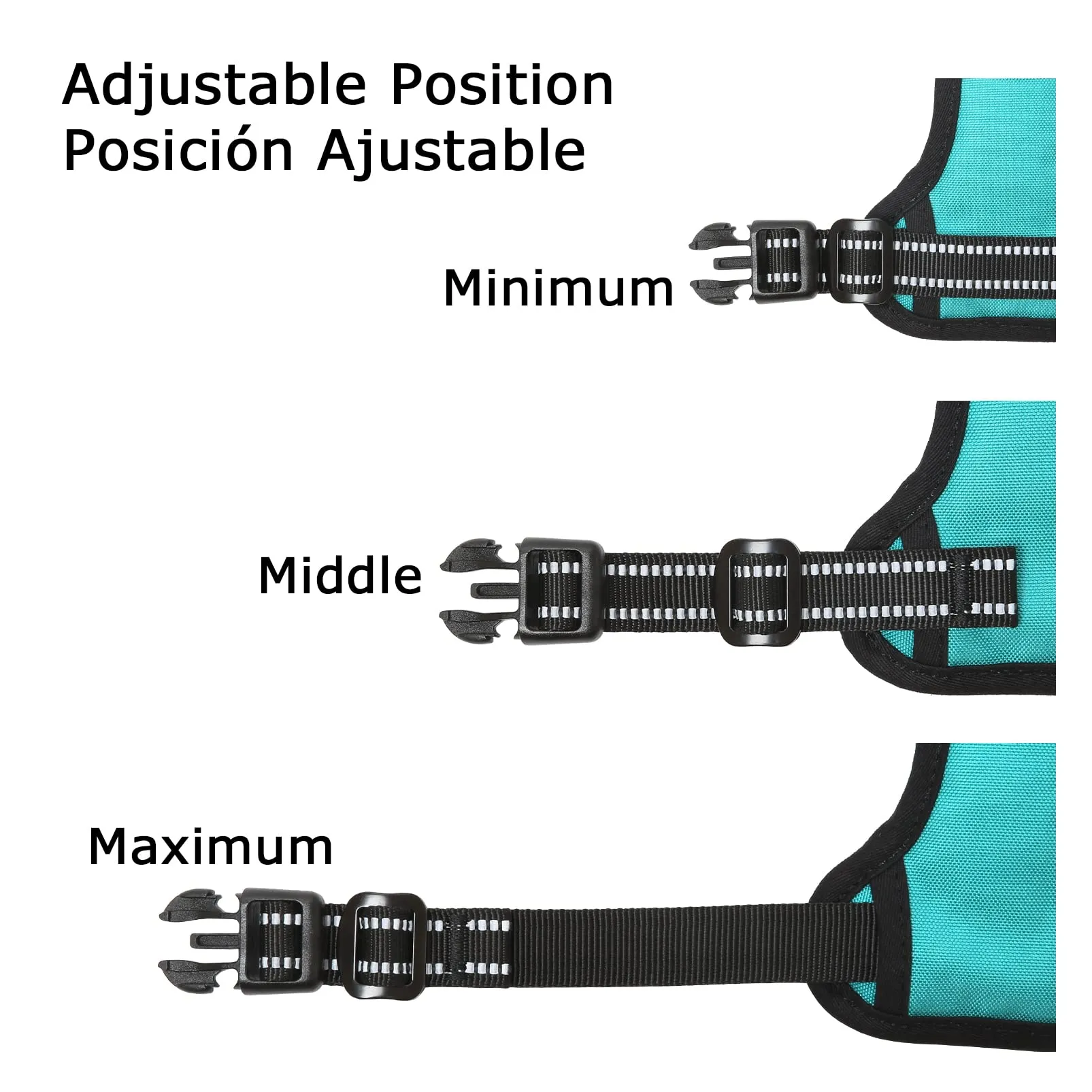 HEELE Pettorina Cane, No-Pull Imbracatura Traspirante e Riflettente, con 2 Ganci in Metallo + Comodo Maniglia, Pettorina Cane Taglia Grande Comodo per Camminare Jogging, Turchese, L - immagine 6