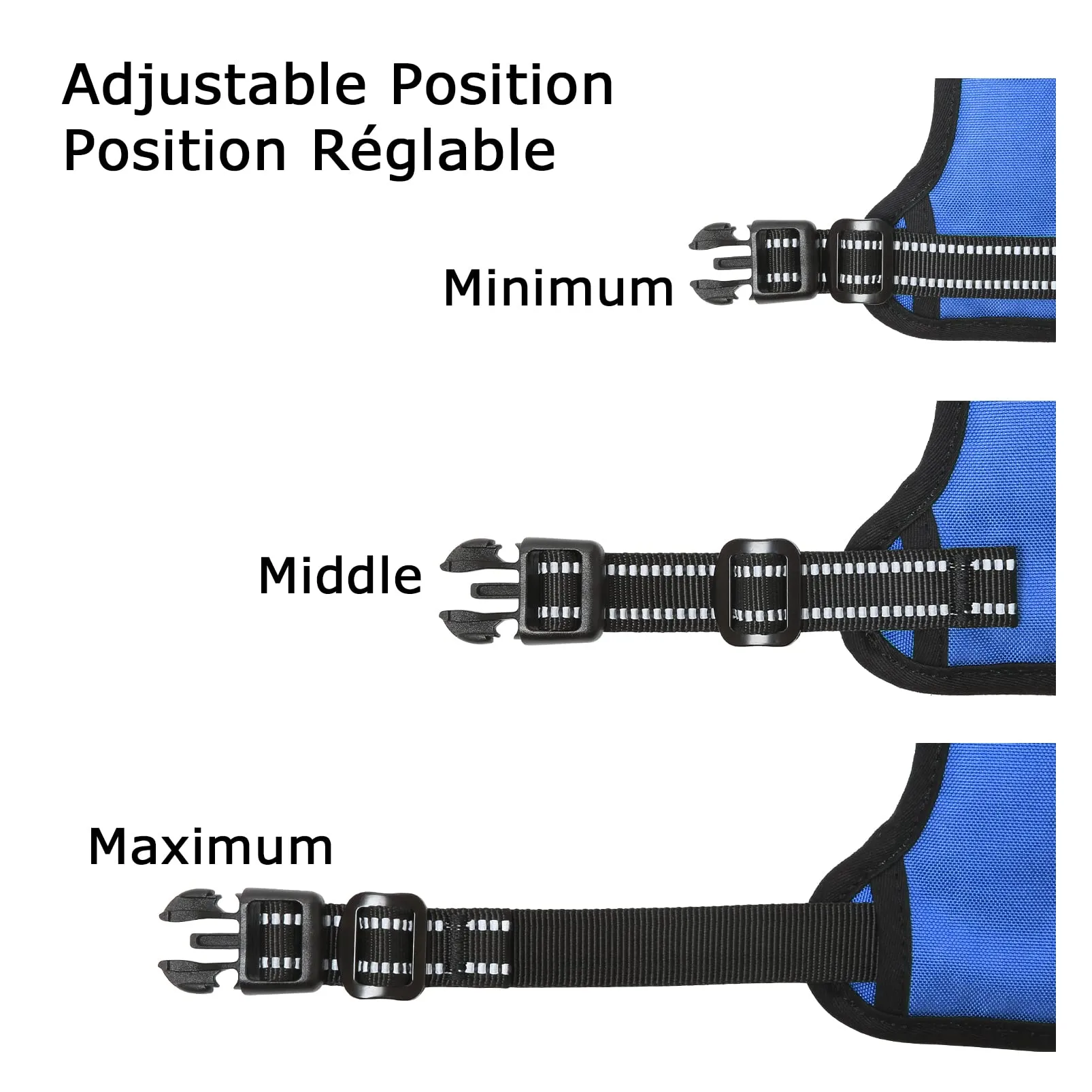 HEELE Pettorina Cane Taglia Media Riflettente Pettorina Addestramento Cani Anti Tiro con 2 Ganci in Metallo + Comodo Maniglia, Gilet per Cani Regolabile per Camminare, Blu, M - immagine 6