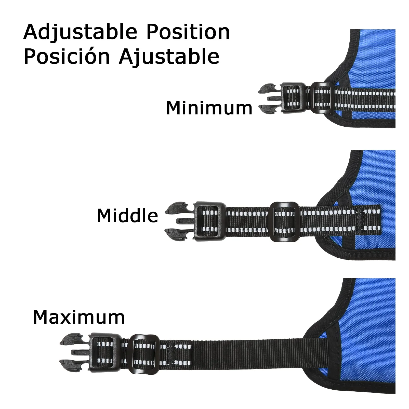 HEELE Pettorina Cane Taglia Media e Grande Riflettente Pettorina Addestramento Cani No Pull con 2 Ganci in Metallo + Comodo Maniglia, Gilet per Cani Regolabile per Camminare, Blu, L - immagine 6