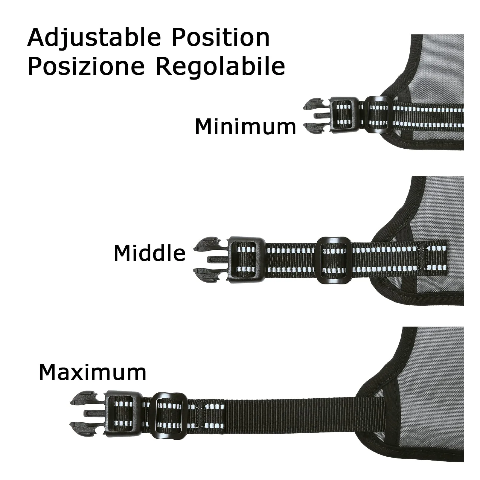 HEELE Pettorina Cane Taglia Grande Riflettente Pettorina Addestramento Cani Anti Tiro con 2 Ganci in Metallo + Comodo Maniglia, Gilet per Cani Regolabile per Camminare, Grigio, XL - immagine 6