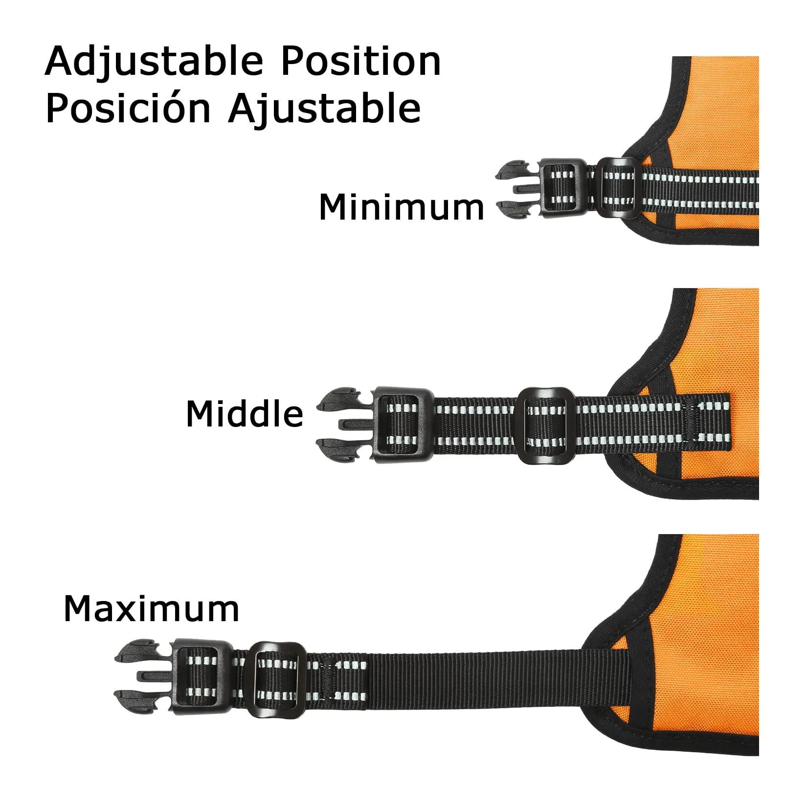 HEELE Pettorina Cane Taglia Media e Grande Riflettente Pettorina Addestramento Cani No Pull con 2 Ganci in Metallo + Comodo Maniglia, Gilet per Cani Regolabile per Camminare, Arancione, L - immagine 6