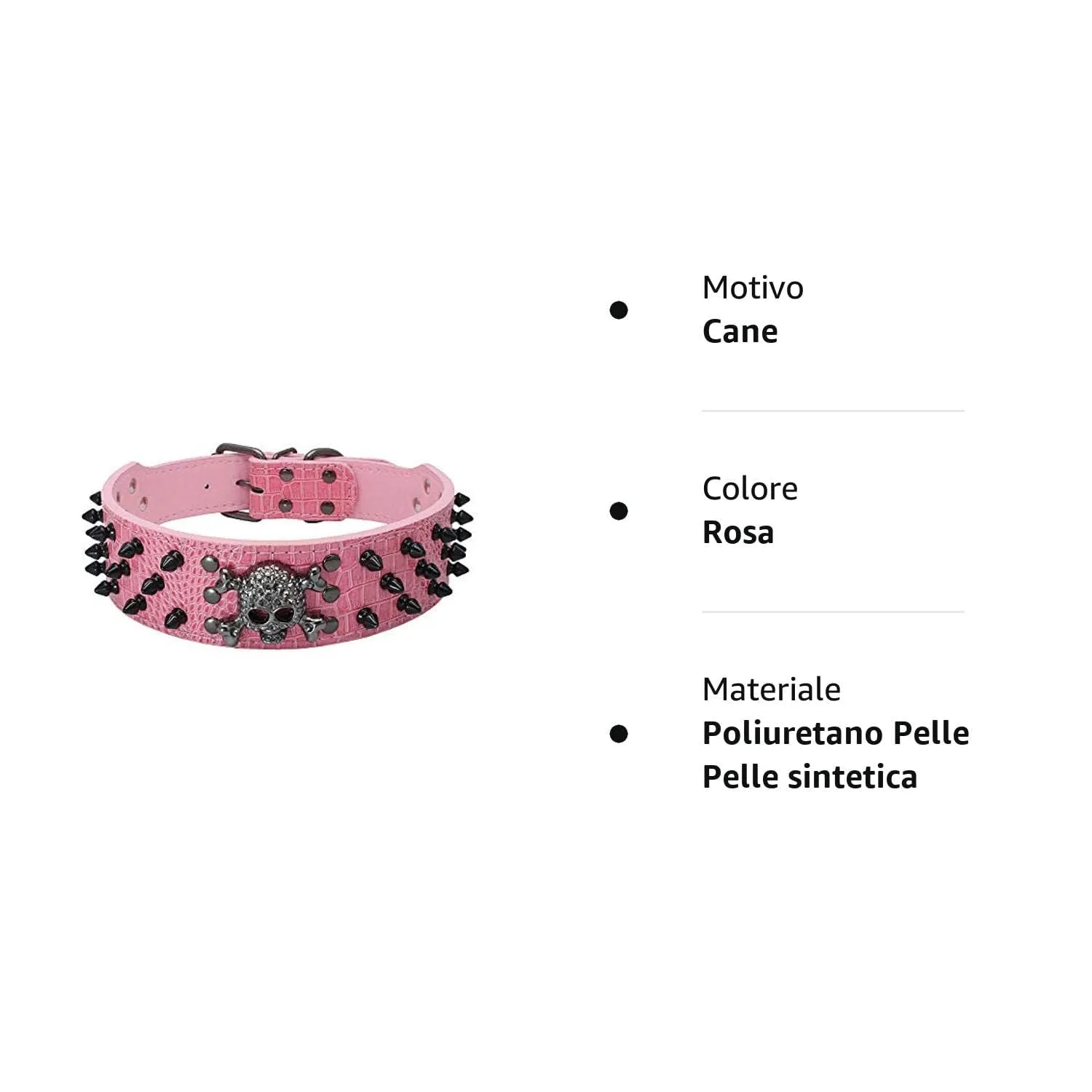 haoyueer Collare per cani affilato con borchie, larghezza 5 cm, elegante, in pelle, per cani di taglia media e grande Pitbull, Labrador, Boxer Rottweiler Pastore Tedesco - immagine 6