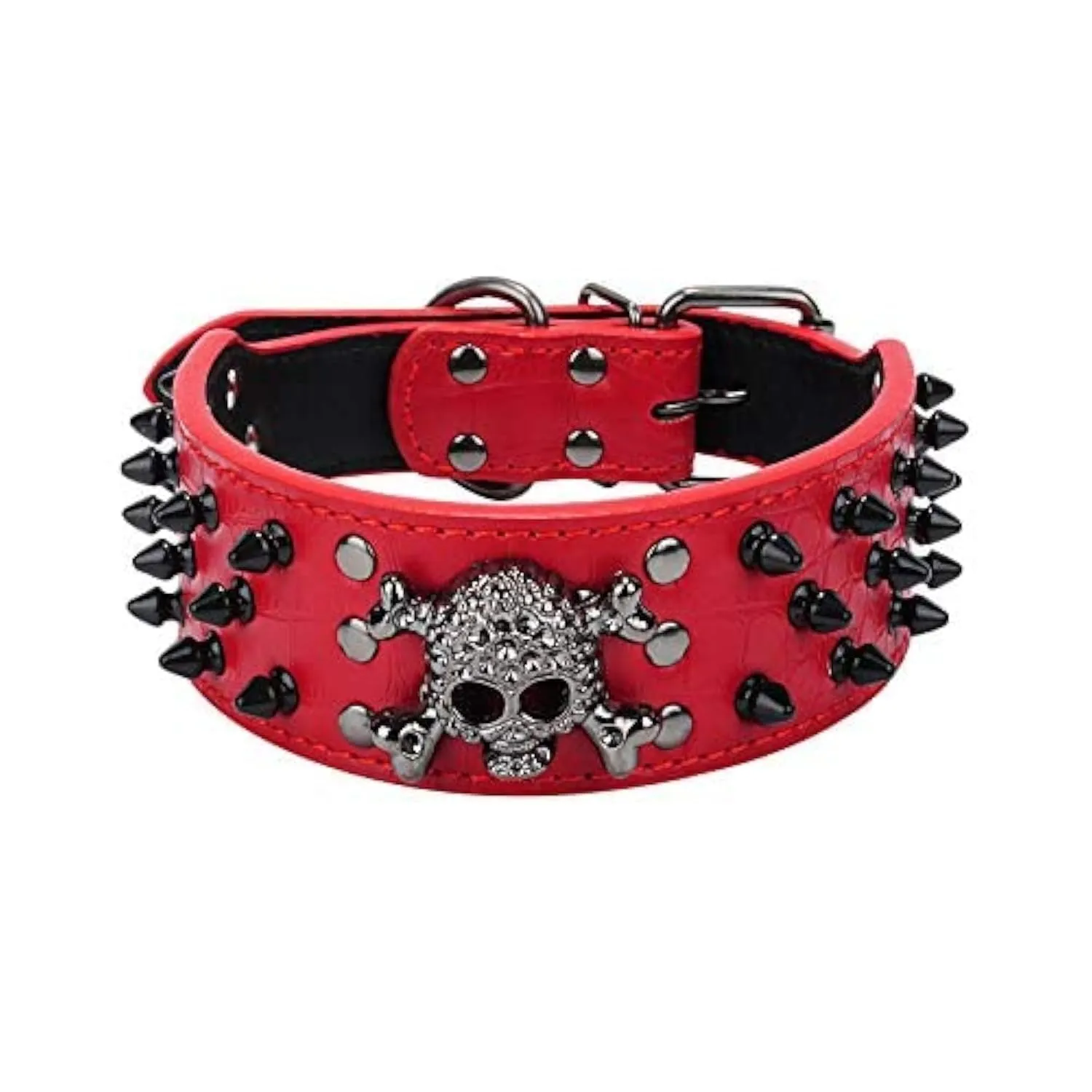 haoyueer Collare per cani con borchie a spillo, larghezza 5,5 cm, elegante collare per cani di taglia media e grande Pitbull - immagine 1
