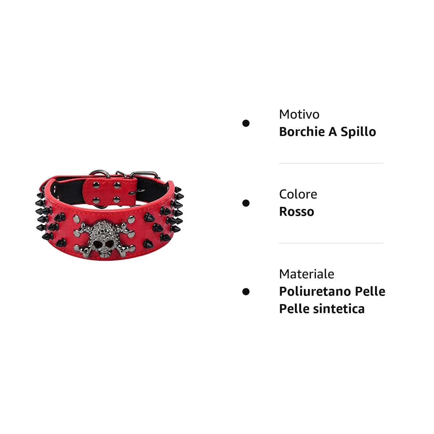 haoyueer Collare per cani con borchie a spillo, larghezza 5,5 cm, elegante collare per cani di taglia media e grande Pitbull - immagine 6