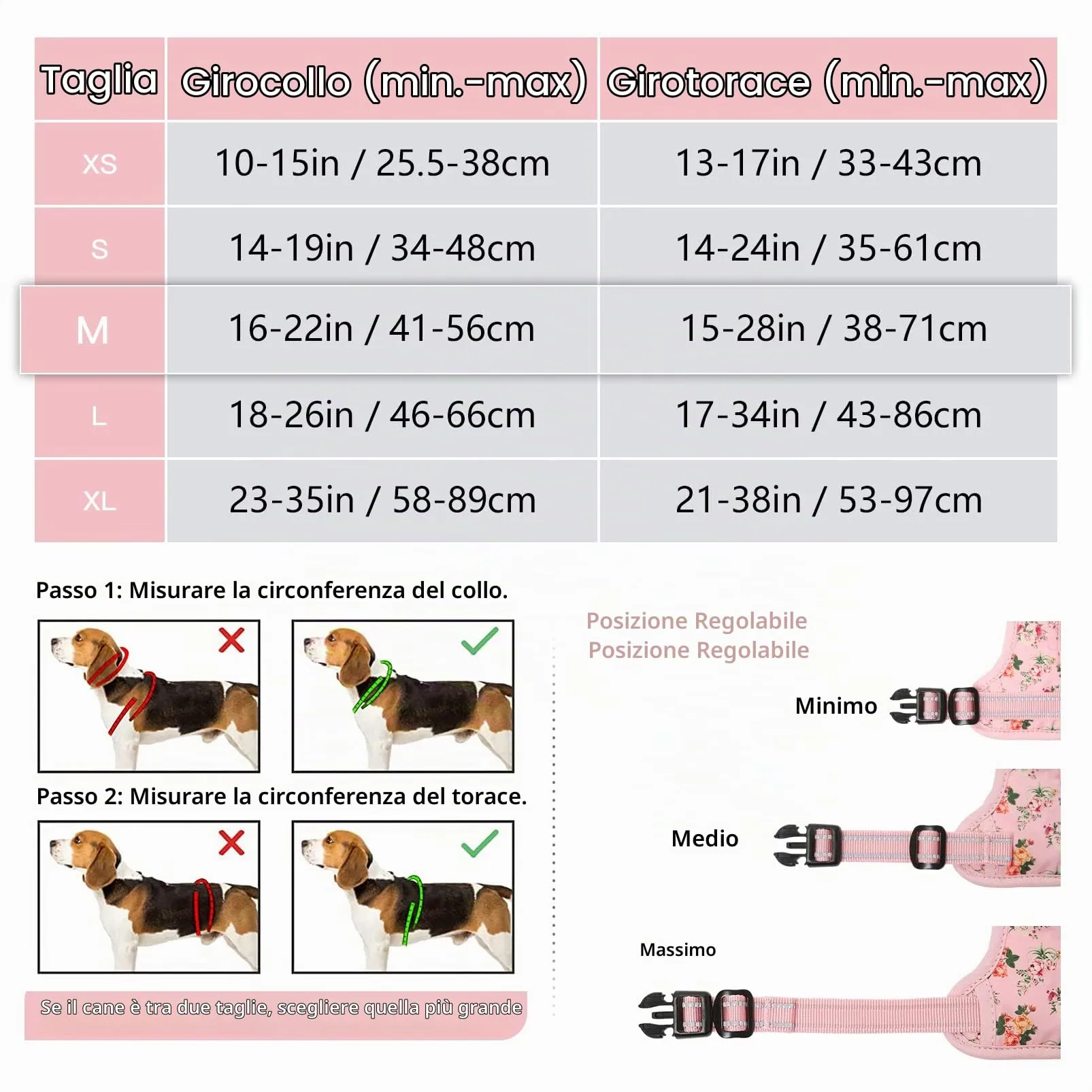 HEELE Pettorina Cane Taglia Media Motivo Stampato, Riflettente Pettorina Addestramento Cani Anti Tiro con 2 Ganci in Metallo + Comodo Maniglia, Gilet per Cani Regolabile per Camminare, Fiori-Rosa, M - immagine 5