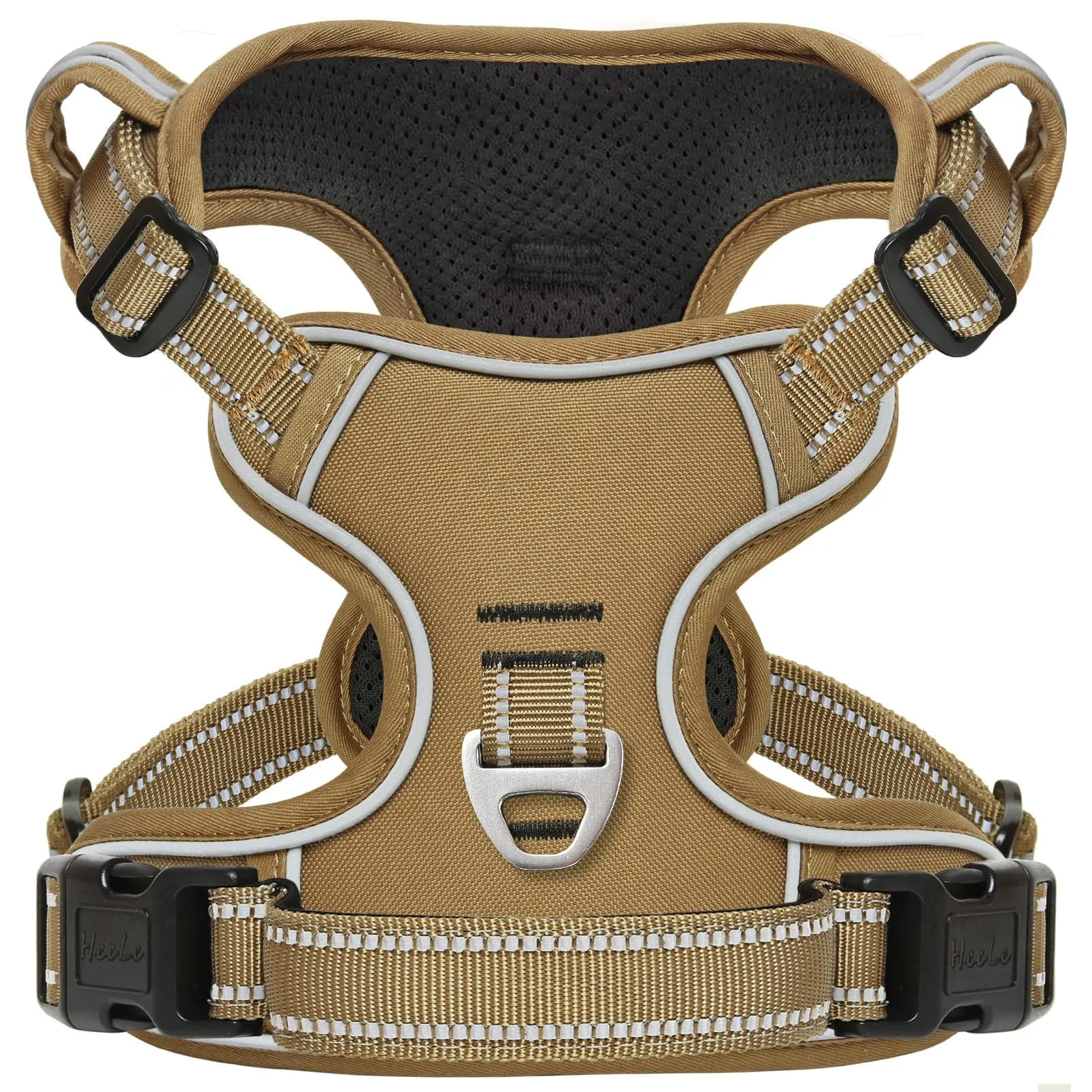 HEELE Pettorina Cane, No-Pull Imbracatura Traspirante e Riflettente, con Gancio in Metallo e Manico Imbottita, Pettorina Cane Taglia Grande Comodo per Camminare Jogging, Bronzo, L - immagine 1