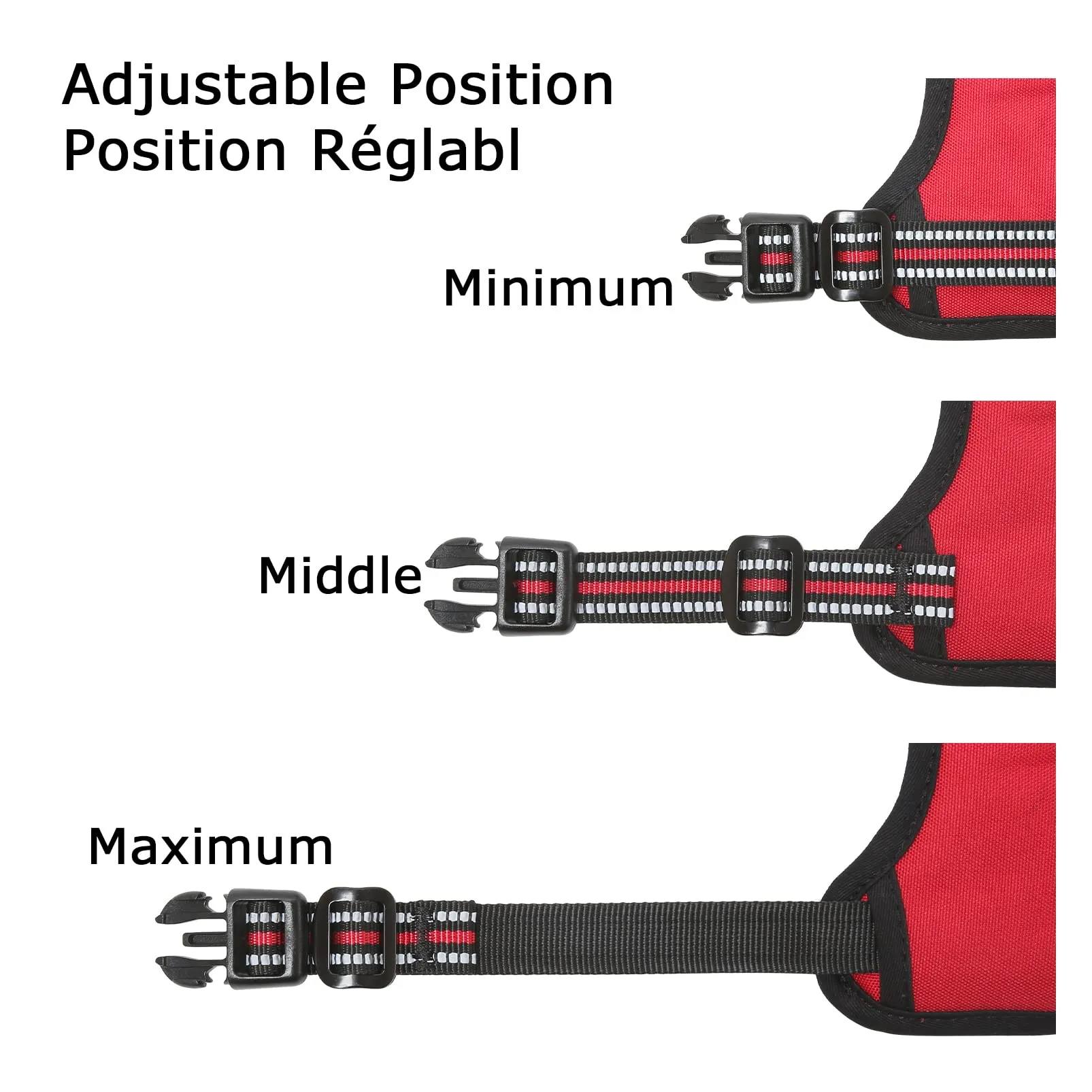 HEELE Pettorina Cane No-pull Riflettente Regolabile con Manico, Rosso, XS - immagine 6