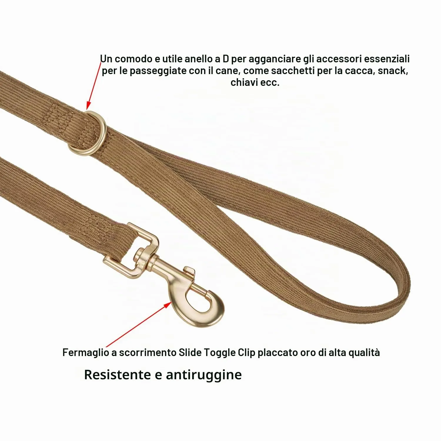 YUDOTE Set di Collare e Guinzaglio per Cani Piccolo, Morbido Collare e Guinzaglio in Corduroy Non-irritante Combinazione Abbinata per Passeggiate Quotidiane, Marrone - immagine 5