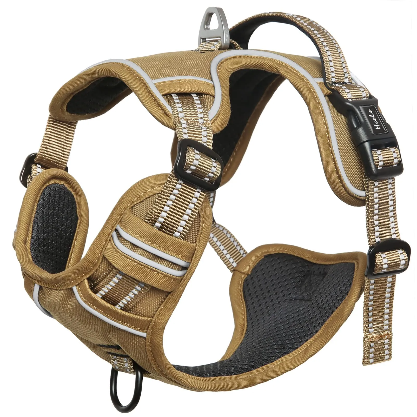 HEELE Pettorina Cane Riflettente Regolabile No-pull con Manico, Bronzo, XS - immagine 6