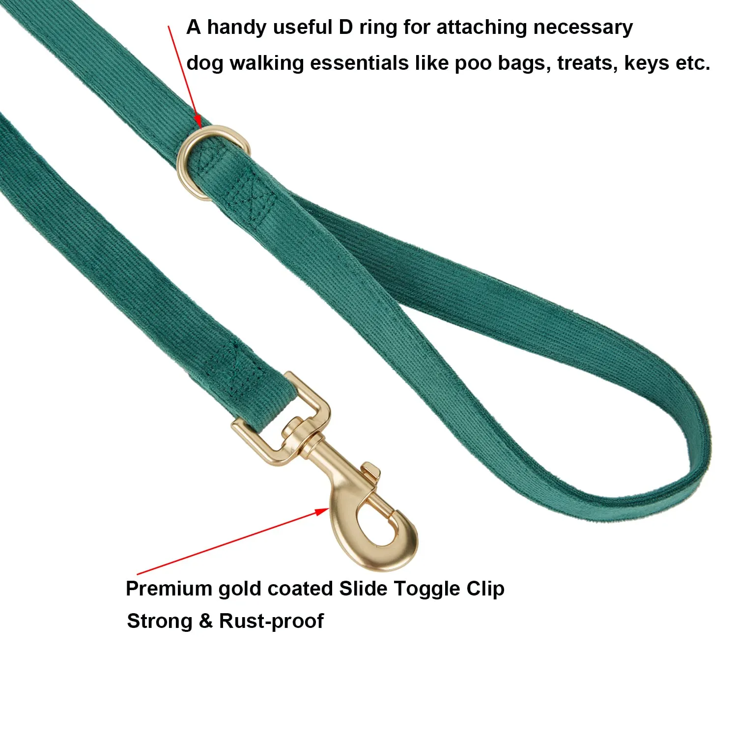 YUDOTE Set di Collare e Guinzaglio per Cani Grande, Morbido Collare e Guinzaglio in Corduroy Non Irritante Combinazione Abbinata per Passeggiate Quotidiane, Verde - immagine 4