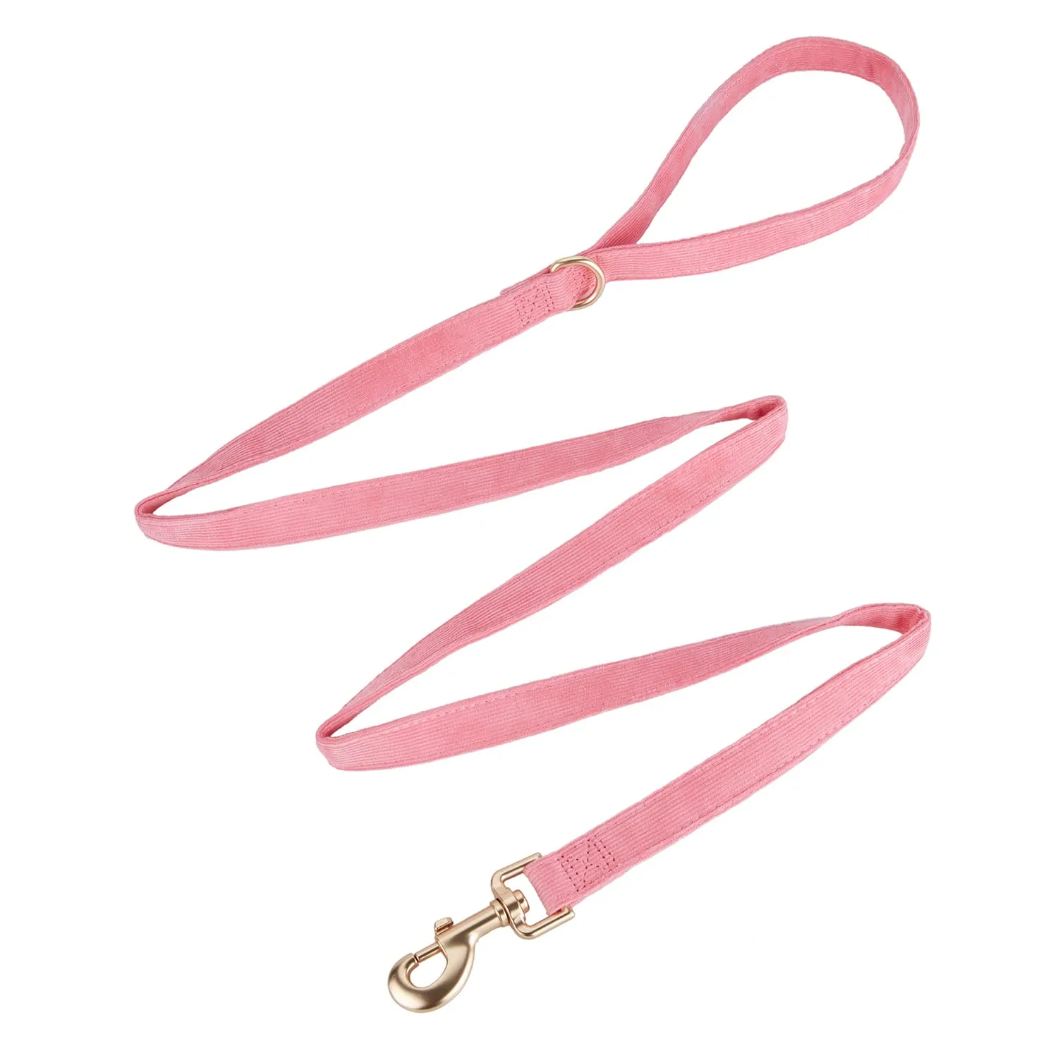 YUDOTE Set di collare e guinzaglio per cani grande, morbido collare in velluto a coste non irritante, combo abbinato per passeggiate quotidiane, rosa - immagine 7