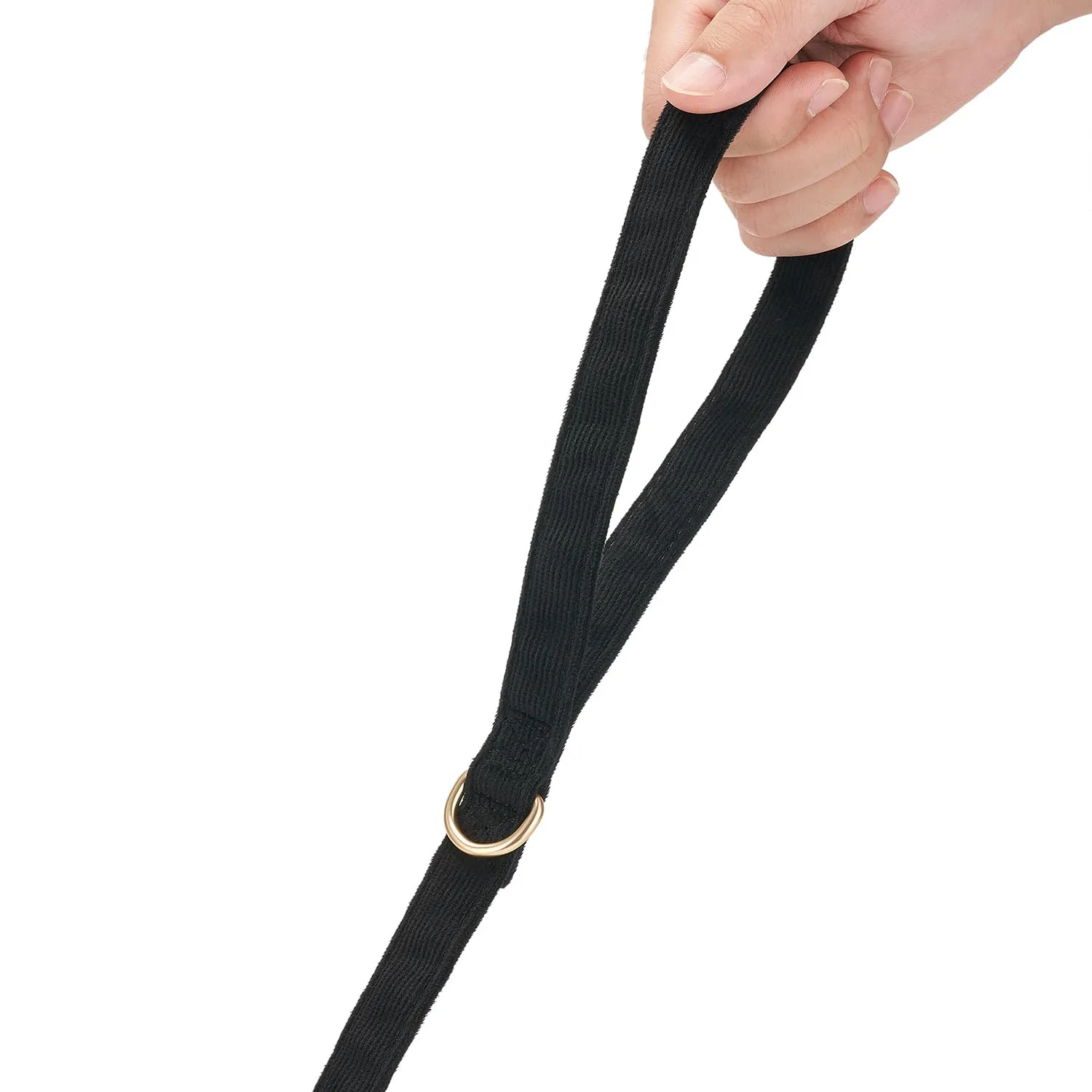 YUDOTE Set di Collare e Guinzaglio per Cani Piccolo, Morbido Collare e Guinzaglio in Corduroy Non Irritante Combinazione Abbinata per Passeggiate Quotidiane, Nero - immagine 5