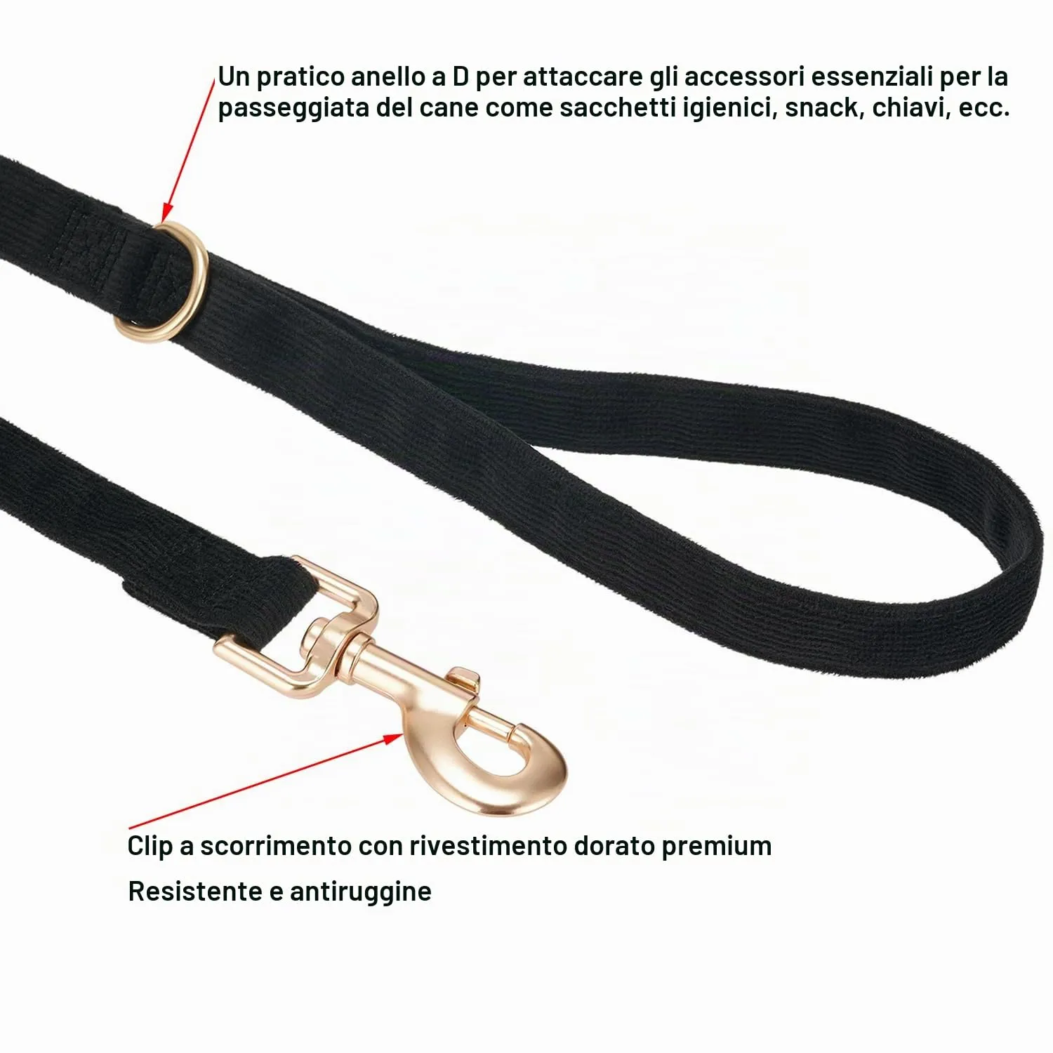 YUDOTE Set di Collare e Guinzaglio per Cani Piccolo, Morbido Collare e Guinzaglio in Corduroy Non Irritante Combinazione Abbinata per Passeggiate Quotidiane, Nero - immagine 6