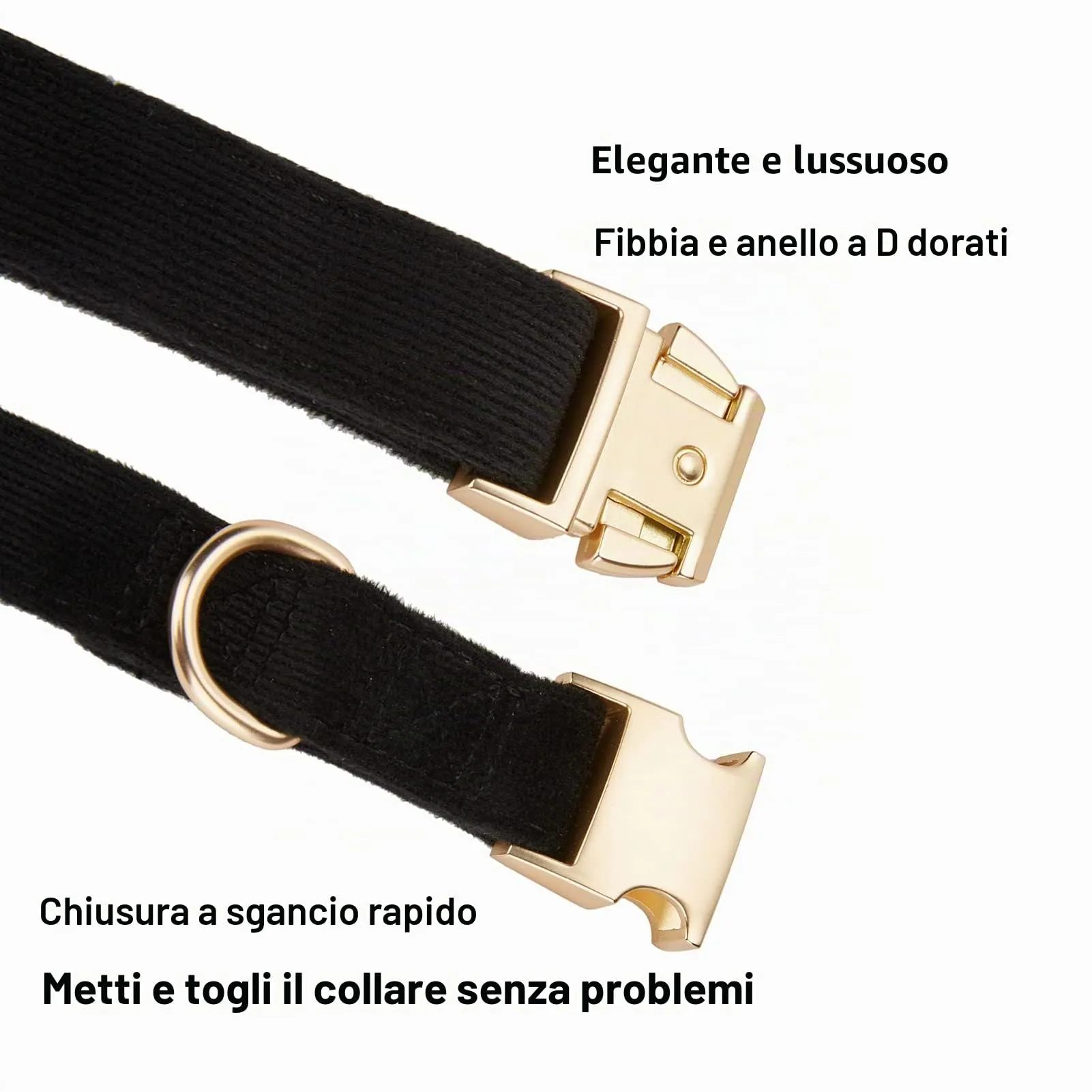 YUDOTE Set di Collare e Guinzaglio per Cani Medio, Morbido e Senza Irritanti, Collare e Guinzaglio in Cordino Adatto per la Passeggiata Quotidiana, Nero - immagine 5