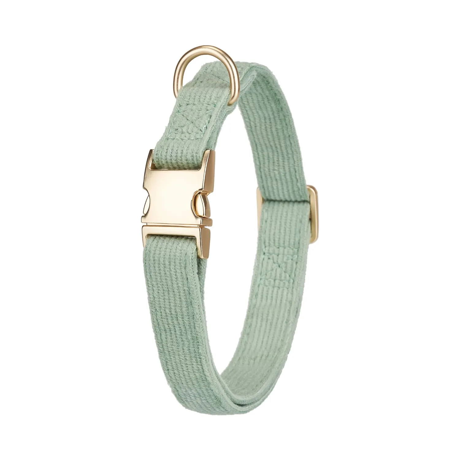YUDOTE Set collare e guinzaglio per cani grande, morbido, non irritante, in velluto a coste, combinato abbinato per passeggiate quotidiane, verde salvia - immagine 7
