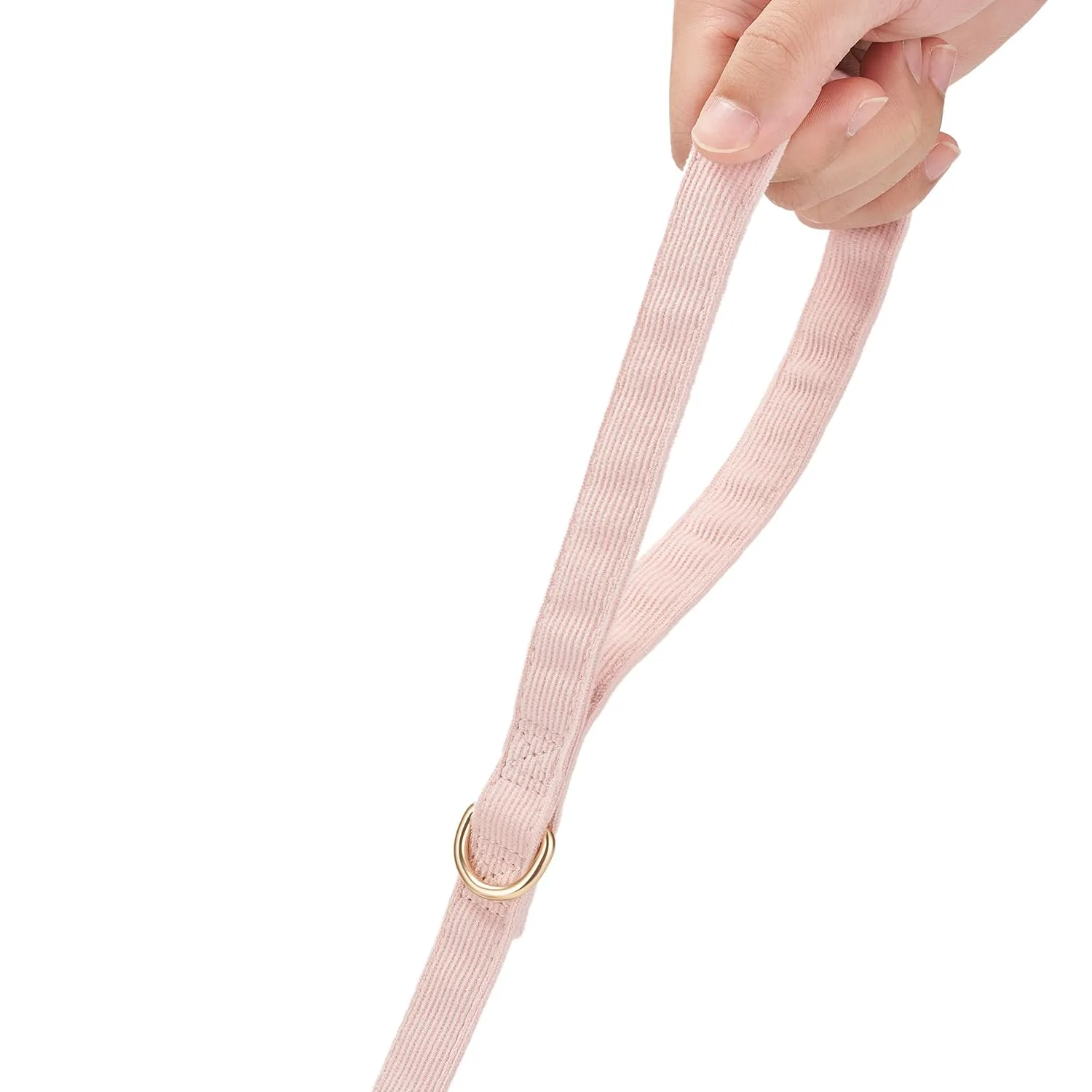 YUDOTE Set di Collare e Guinzaglio per Cani Grande, Morbido Collare e Guinzaglio in Corduroy Non Irritante Combinazione Abbinata per Passeggiate Quotidiane, Rosa Chiaro - immagine 5