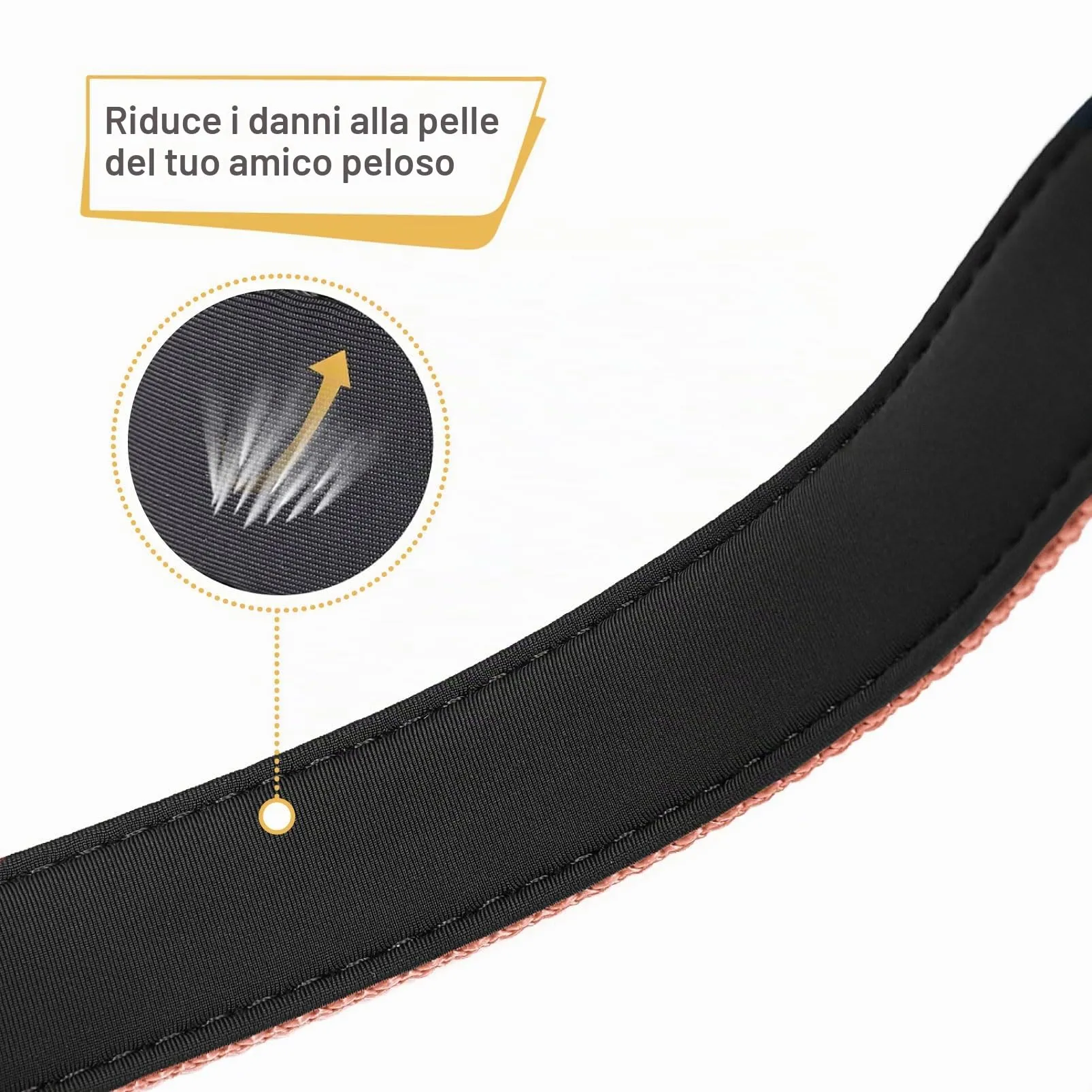 HEELE Collare per Cani, Collare Cane Riflettente Imbottito Nylon Regolabile Traspirante Collari per Cani, Corallo, S(26-38cm) - immagine 8
