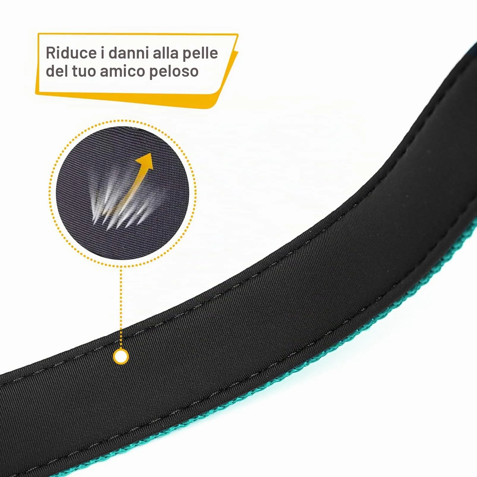 HEELE Collare per Cani, Collare Cane Riflettente Imbottito Nylon Regolabile Traspirante Collari per Cani, Turchese, S(26-38cm) - immagine 8