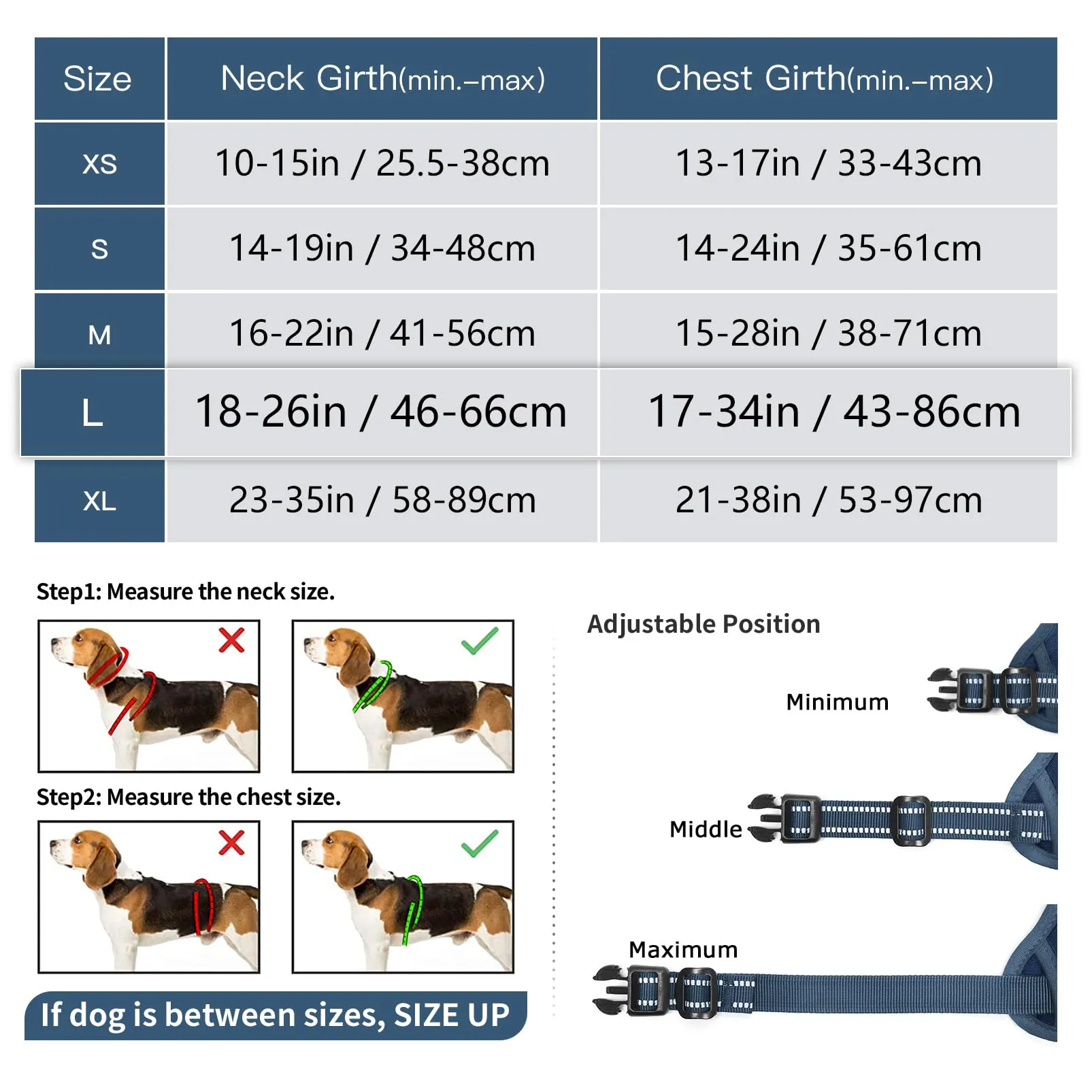 HEELE Pettorina Cane con Motivo Stampato, Riflettente Pettorina Addestramento Cani Anti Tiro con 2 Ganci in Metallo + Comodo Maniglia, Gilet per Cani Regolabile per Camminare, Blu Reale, L - immagine 3
