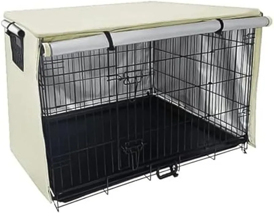 StarRing Copertura per gabbia metallica da esterno per animali domestici, copertura traspirante universale per gabbia metallica Oxford 210D per cani, copertura ombreggiante antivento con protezione - immagine 2