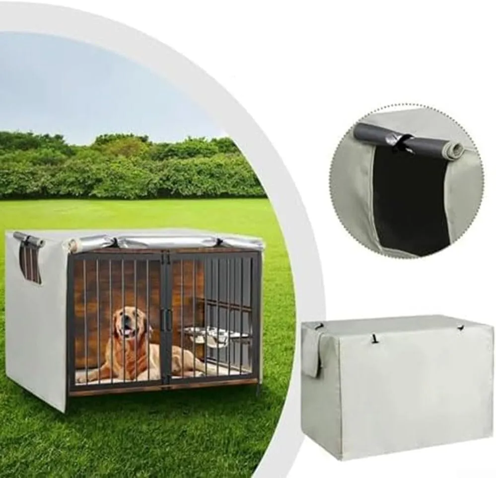 StarRing Copertura per gabbia metallica da esterno per animali domestici, copertura traspirante universale per gabbia metallica Oxford 210D per cani, copertura ombreggiante antivento con protezione - immagine 4
