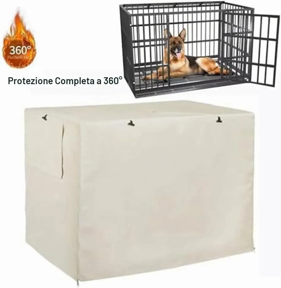 StarRing Copertura per gabbia metallica da esterno per animali domestici, copertura traspirante universale per gabbia metallica Oxford 210D per cani, copertura ombreggiante antivento con protezione - immagine 5