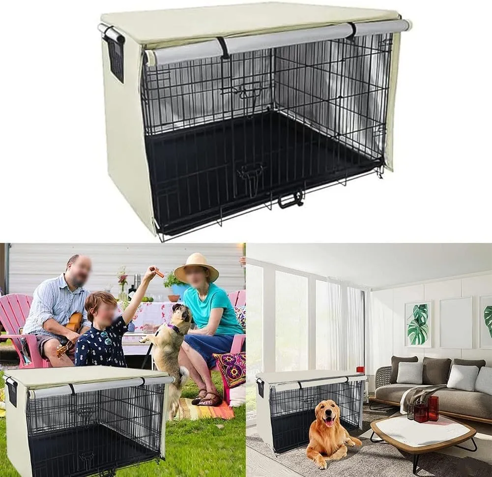 StarRing Copertura per gabbia metallica da esterno per animali domestici, copertura traspirante universale per gabbia metallica Oxford 210D per cani, copertura ombreggiante antivento con protezione - immagine 6