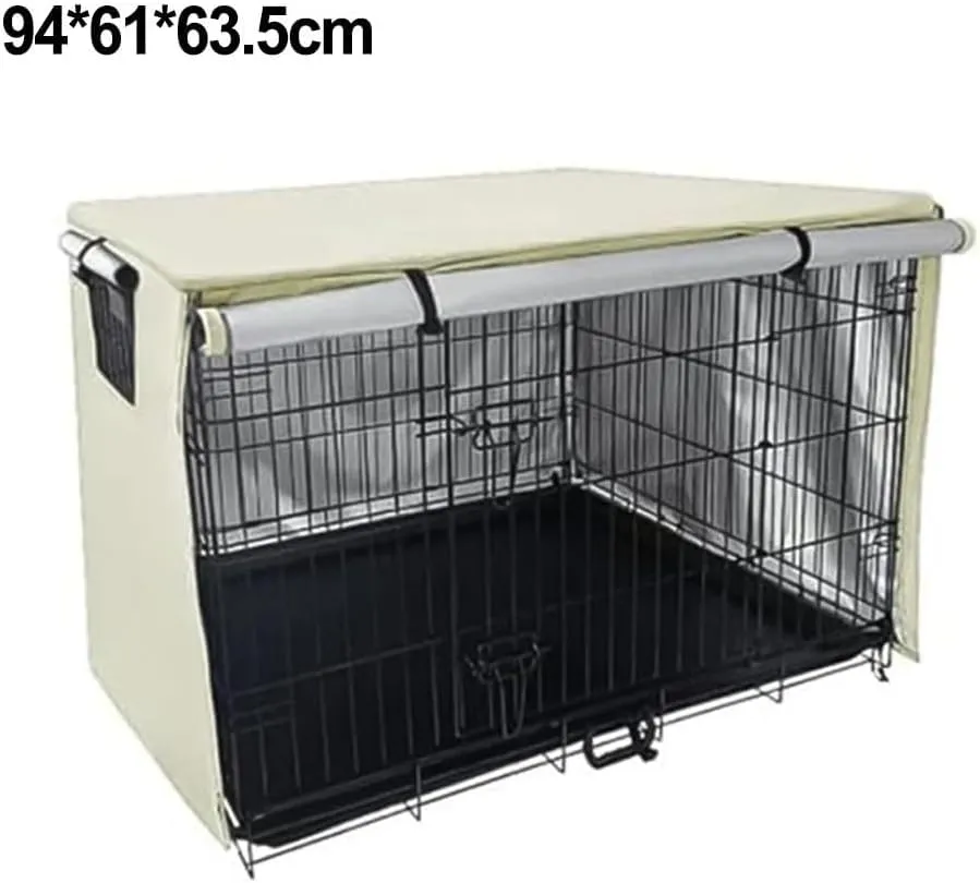StarRing Copertura per gabbia metallica da esterno per animali domestici, copertura traspirante universale per gabbia metallica Oxford 210D per cani, copertura ombreggiante antivento con protezione - immagine 8