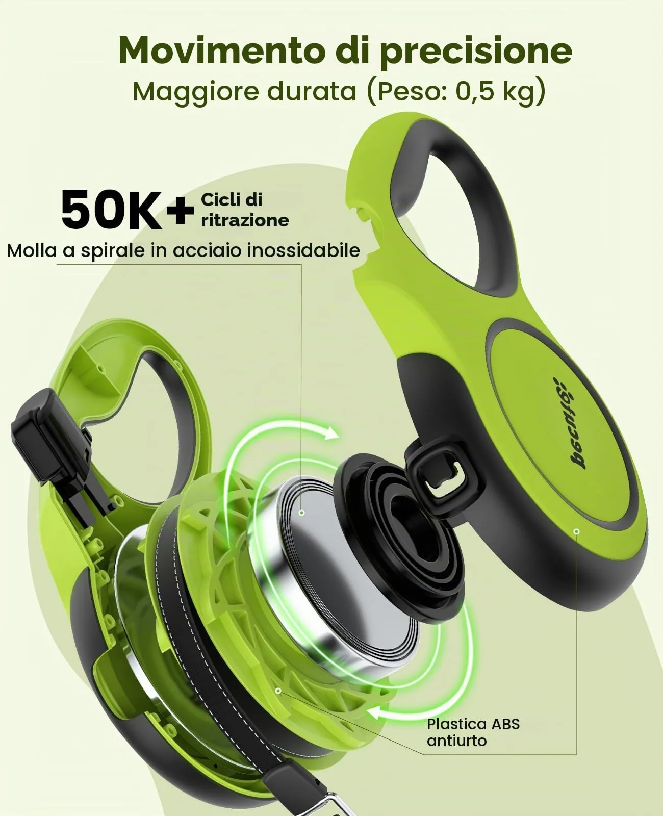 Pecute Guinzaglio per Cani Allungabile 8 metri con Corda Anti-morso da 46cm - immagine 7