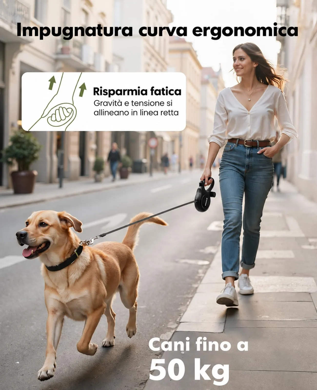 Pecute Guinzaglio per Cani Allungabile 8 metri Per Cani fino a 15-50 kg - immagine 3