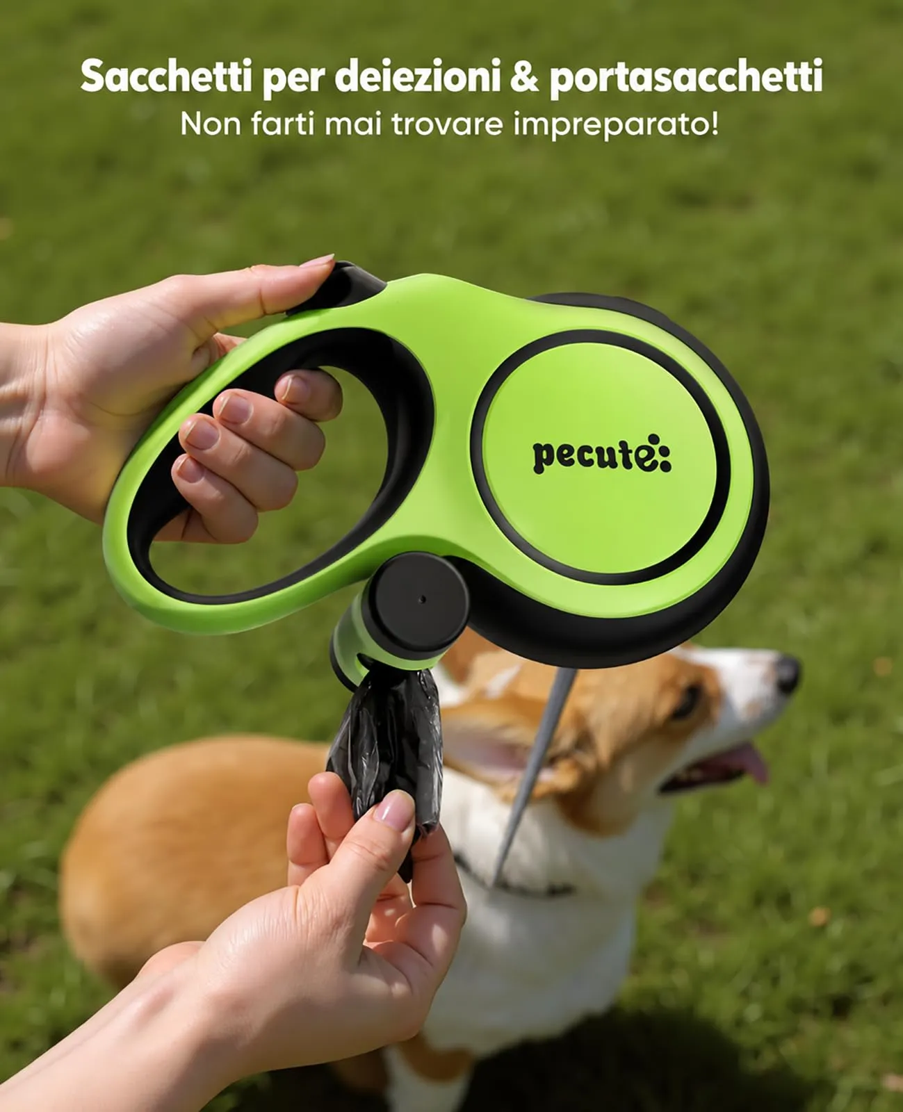 Pecute Guinzaglio per Cani Allungabile 8 metri Per Cani fino a 15-50 kg - immagine 4