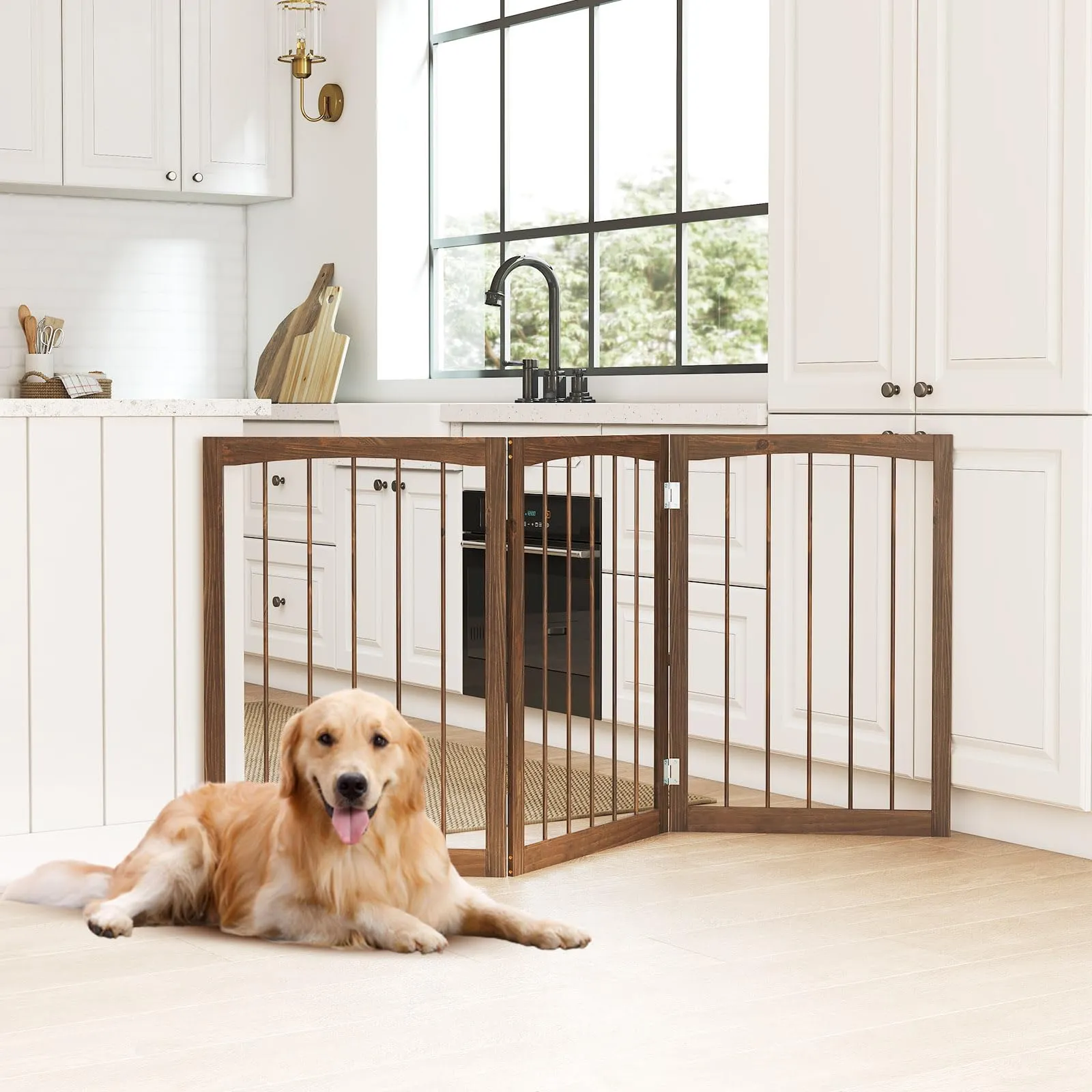 COSTWAY Cancelletto in Legno per Cani 159 x 76 cm - immagine 8