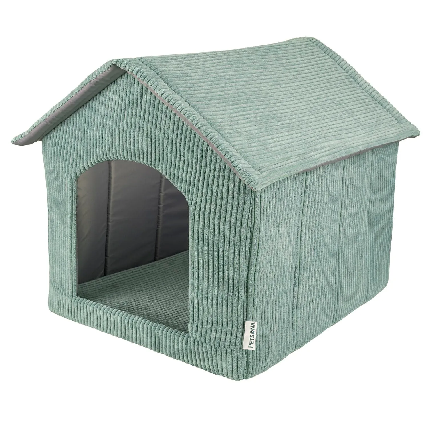 Petsona Casetta Per Cani Trama A Coste Fondo Antiscivolo Copertura Lavabile, Verde,XXL - immagine 1