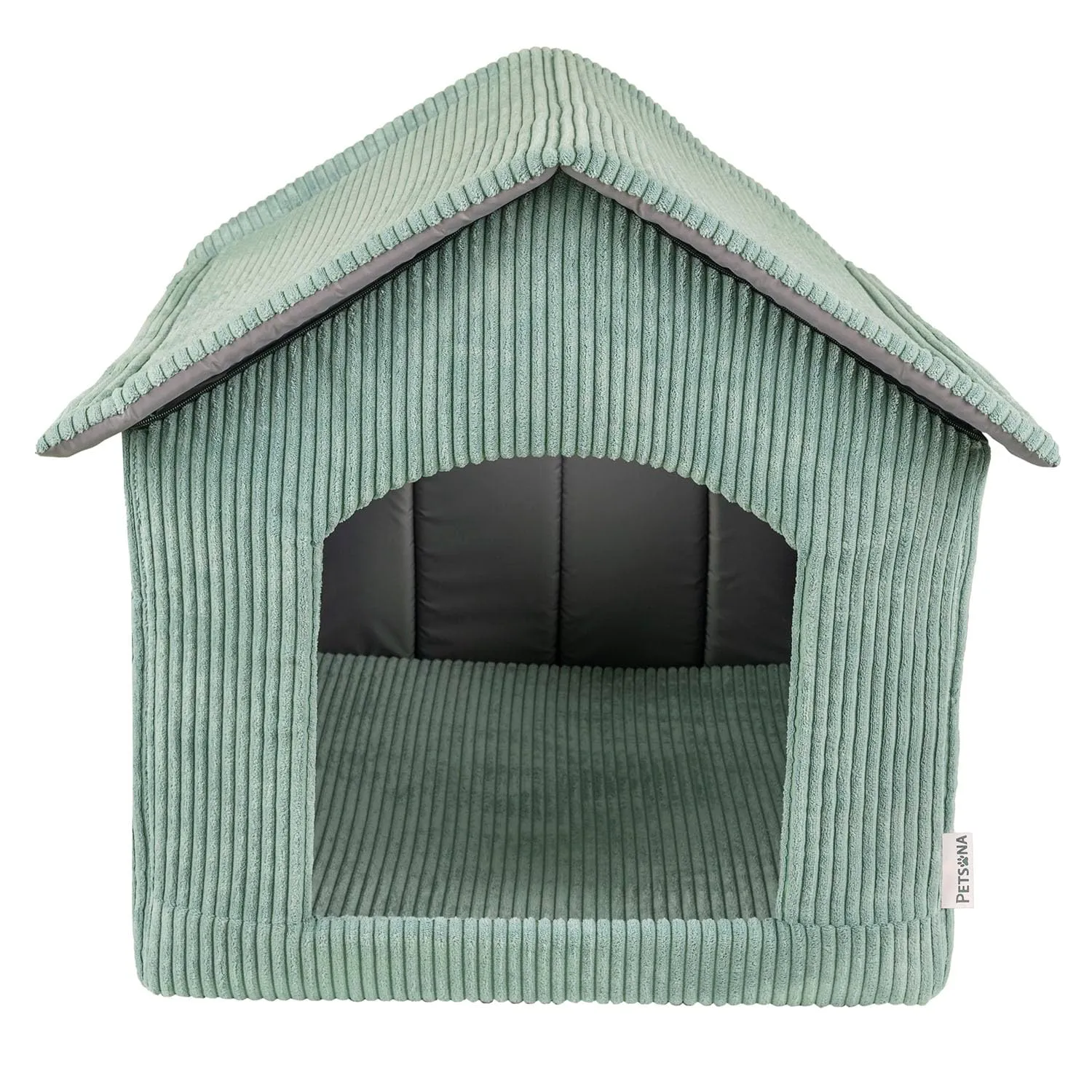 Petsona Casetta Per Cani Trama A Coste Fondo Antiscivolo Copertura Lavabile, Verde,XXL - immagine 2