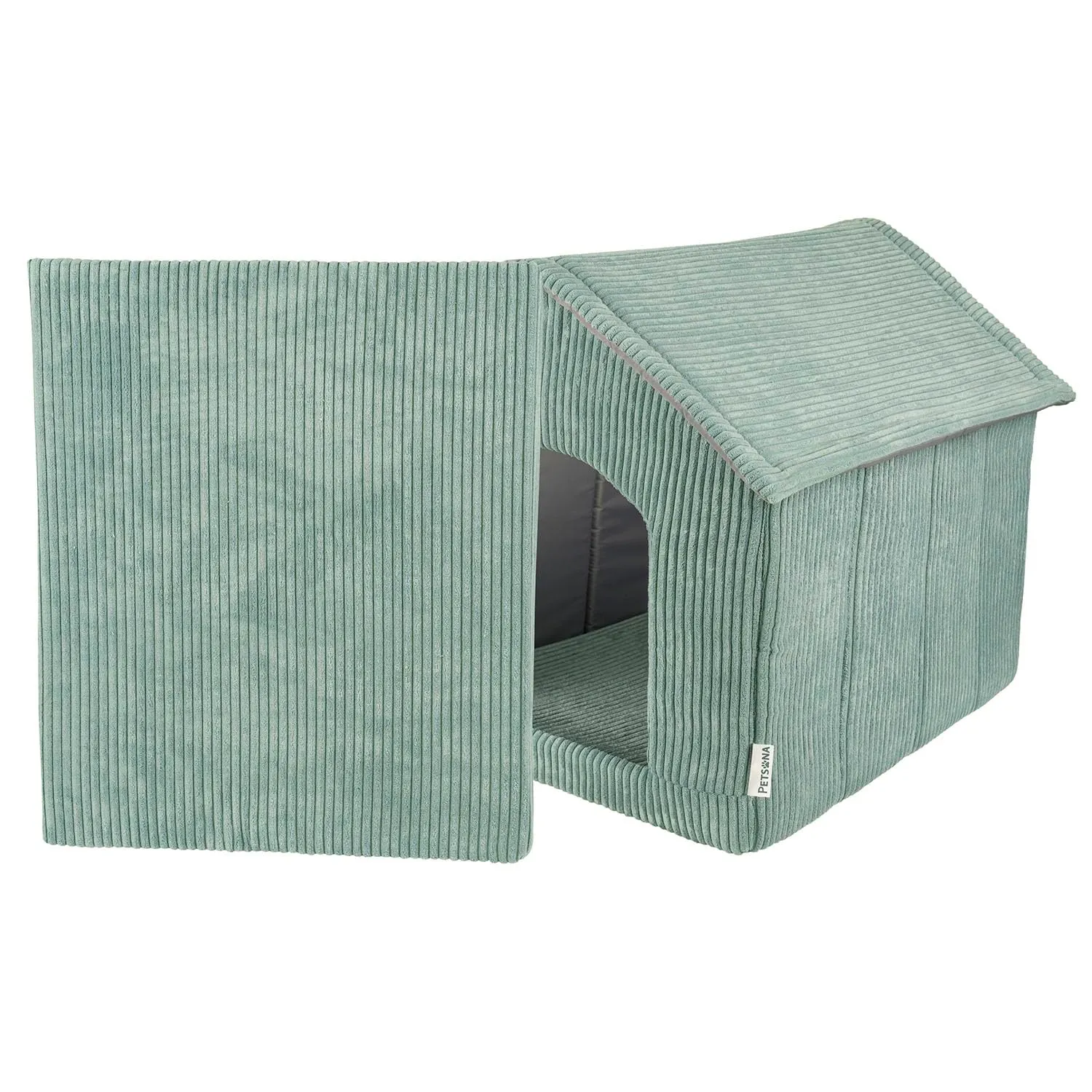 Petsona Casetta Per Cani Trama A Coste Fondo Antiscivolo Copertura Lavabile, Verde,XXL - immagine 4