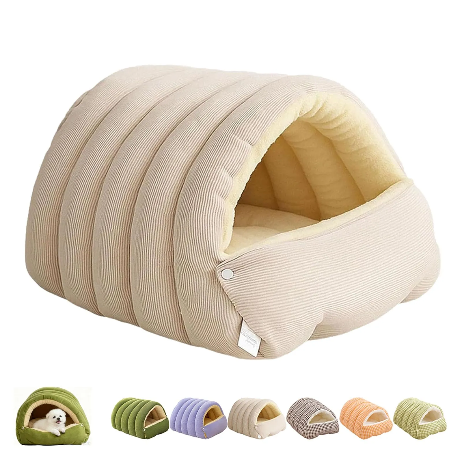 Comodo Letto Per Gatti Monster, Tana Per Gatti Da Interno, 2026 Nuovo Letto A Tenda Morbido E Caldo Per L'inverno Con Cuscino Rimovibile, Tana Calda, Per Dormire (#c,L) - immagine 1