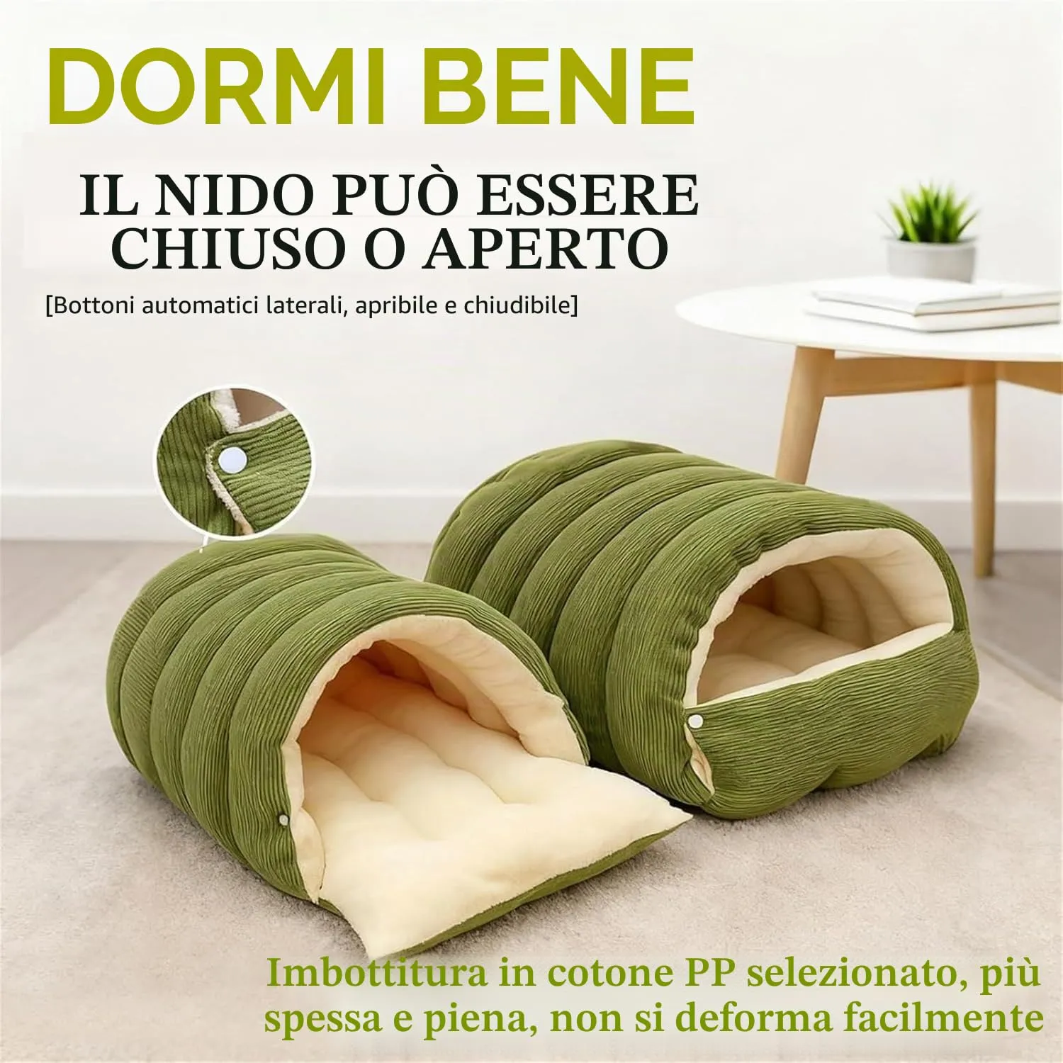Comodo Letto Per Gatti Monster, Tana Per Gatti Da Interno, 2026 Nuovo Letto A Tenda Morbido E Caldo Per L'inverno Con Cuscino Rimovibile, Tana Calda, Per Dormire (#c,L) - immagine 3