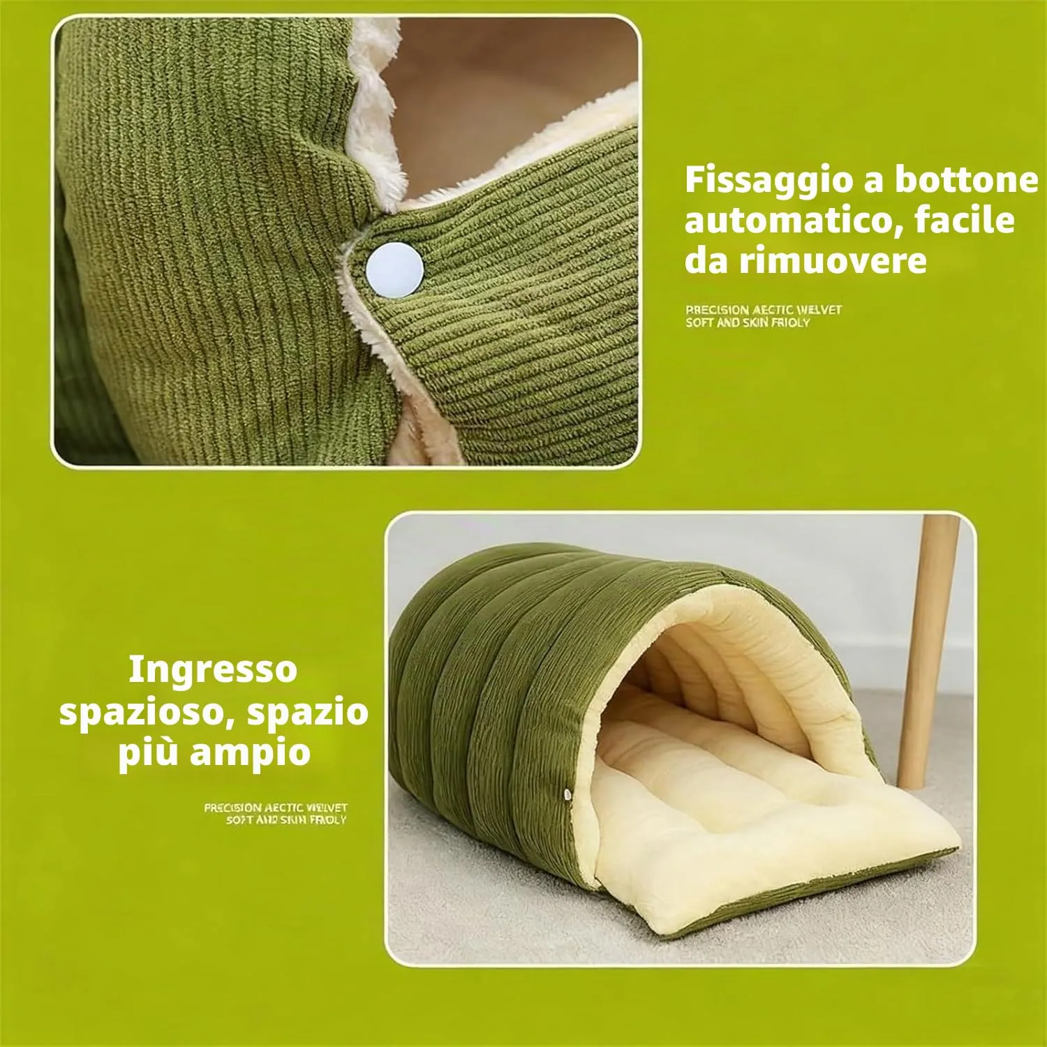 Comodo Letto Per Gatti Monster, Tana Per Gatti Da Interno, 2026 Nuovo Letto A Tenda Morbido E Caldo Per L'inverno Con Cuscino Rimovibile, Tana Calda, Per Dormire (#c,L) - immagine 4