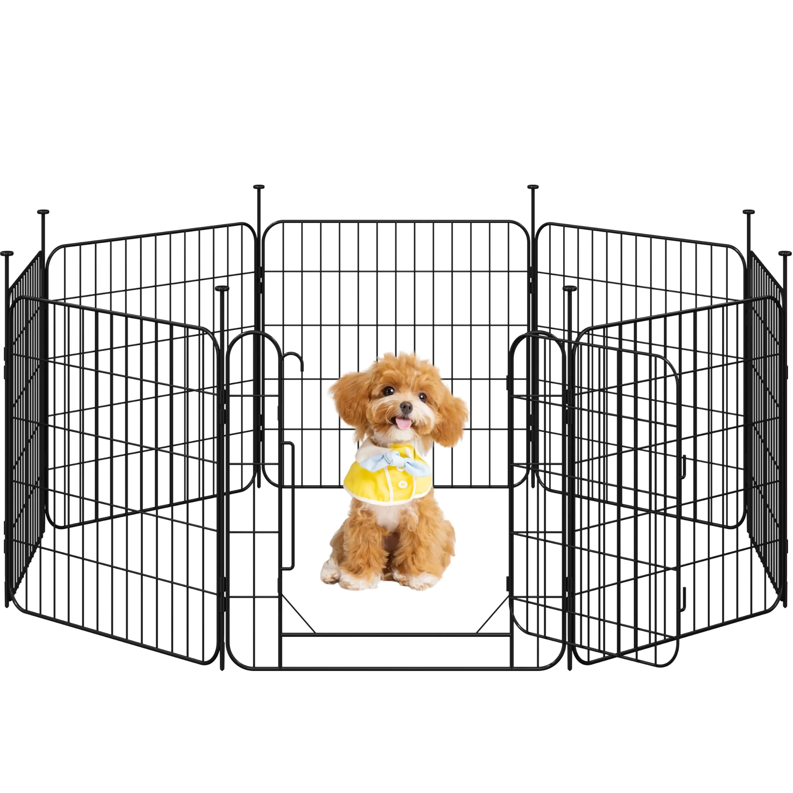 Yaheetech Recinto per Animali Domestici 8 Pannelli Altezza 60 cm Nero - immagine 1