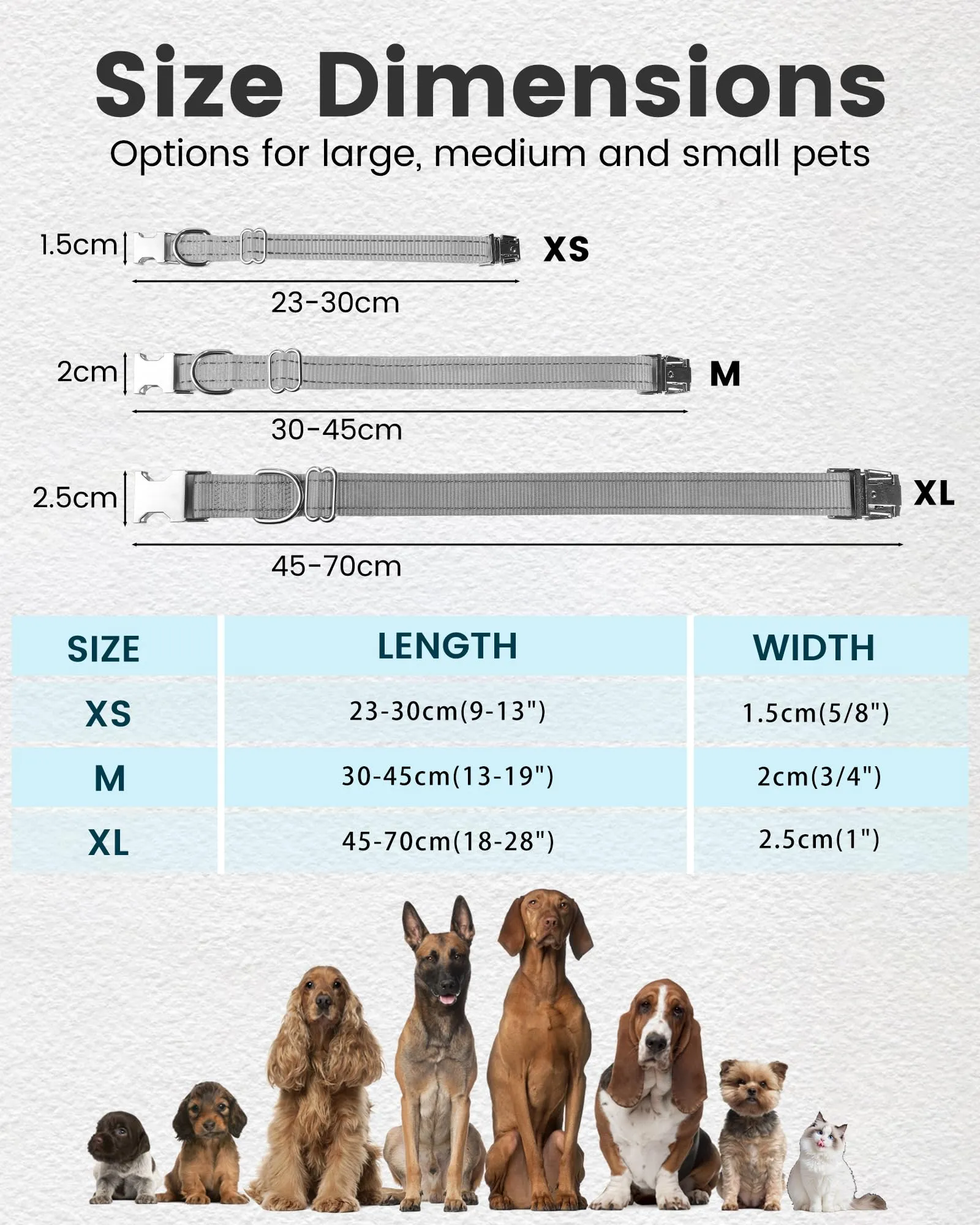 Collare Cane Personalizzato - Riflettente, Regolabile per Taglia Piccola/Media/Grande, Collare Gatto Con Nome E Numero di Telefono inciso, Adatto a cani e gatti - immagine 5