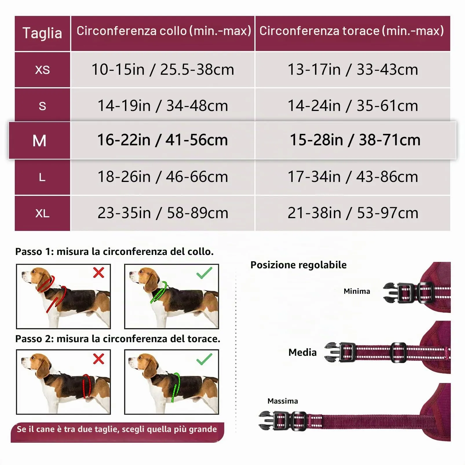 HEELE Pettorina Cane Taglia Media Riflettente Pettorina Addestramento Cani Anti Tiro con 2 Ganci in Metallo + Comodo Maniglia, Gilet per Cani Regolabile per Camminare, Rosso Borgogna, M - immagine 7