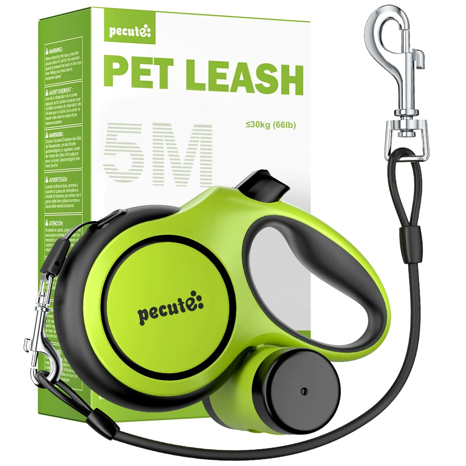Pecute Guinzaglio per Cani Allungabile 5 metri con Corda Anti-morso da 46cm - immagine 1