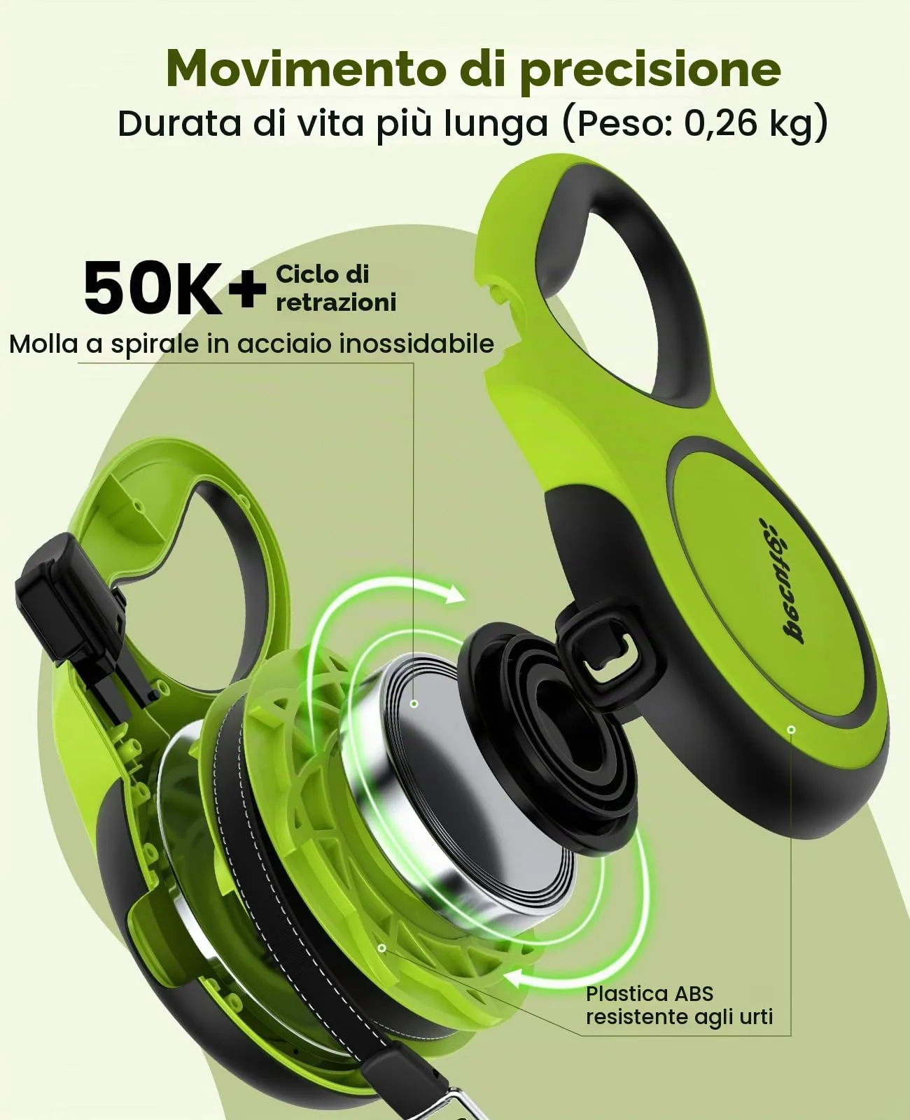 Pecute Guinzaglio per Cani Allungabile 5 metri con Corda Anti-morso da 46cm - immagine 8