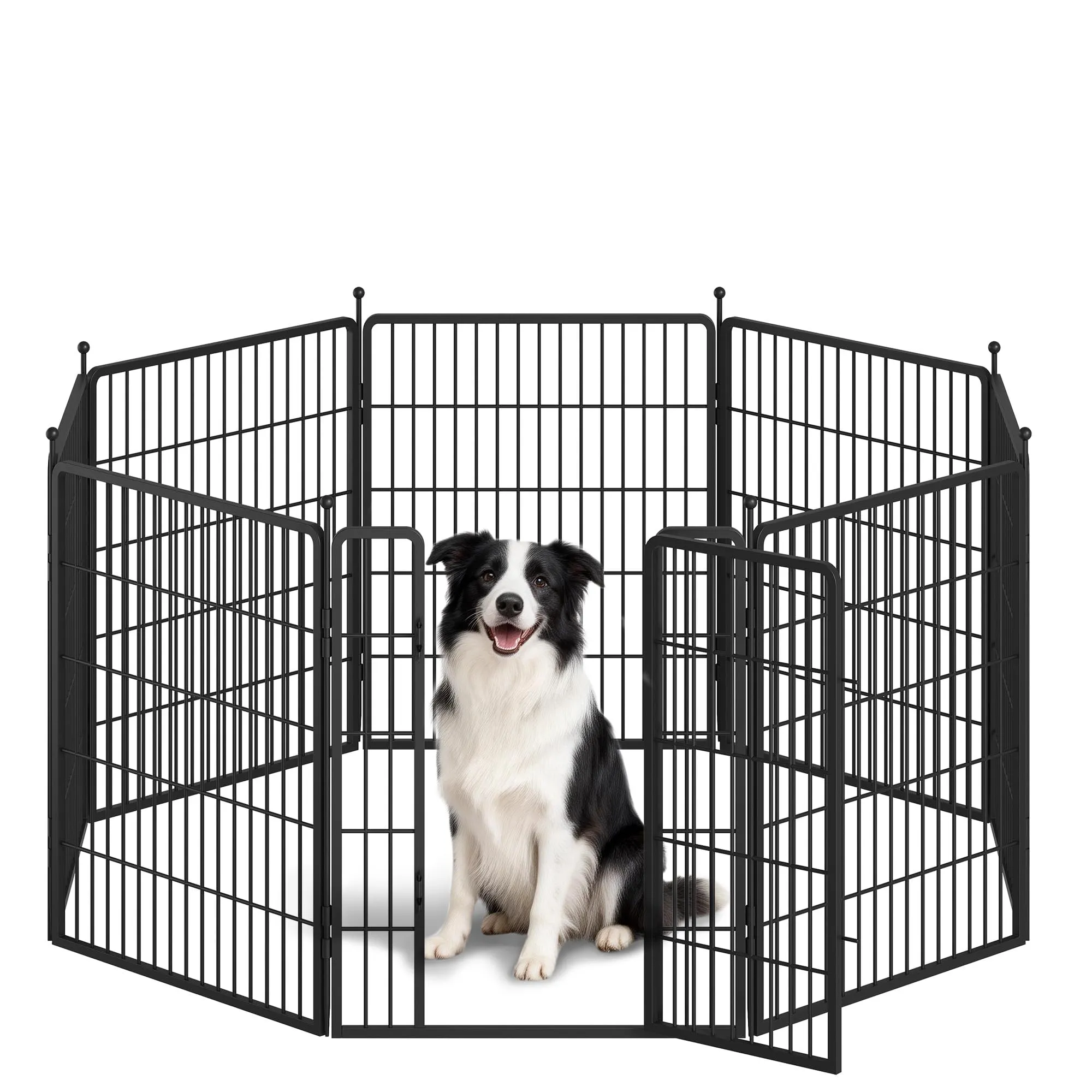 Fobyfurny Recinto per Cani, Altezza 80 cm, Nero - immagine 1