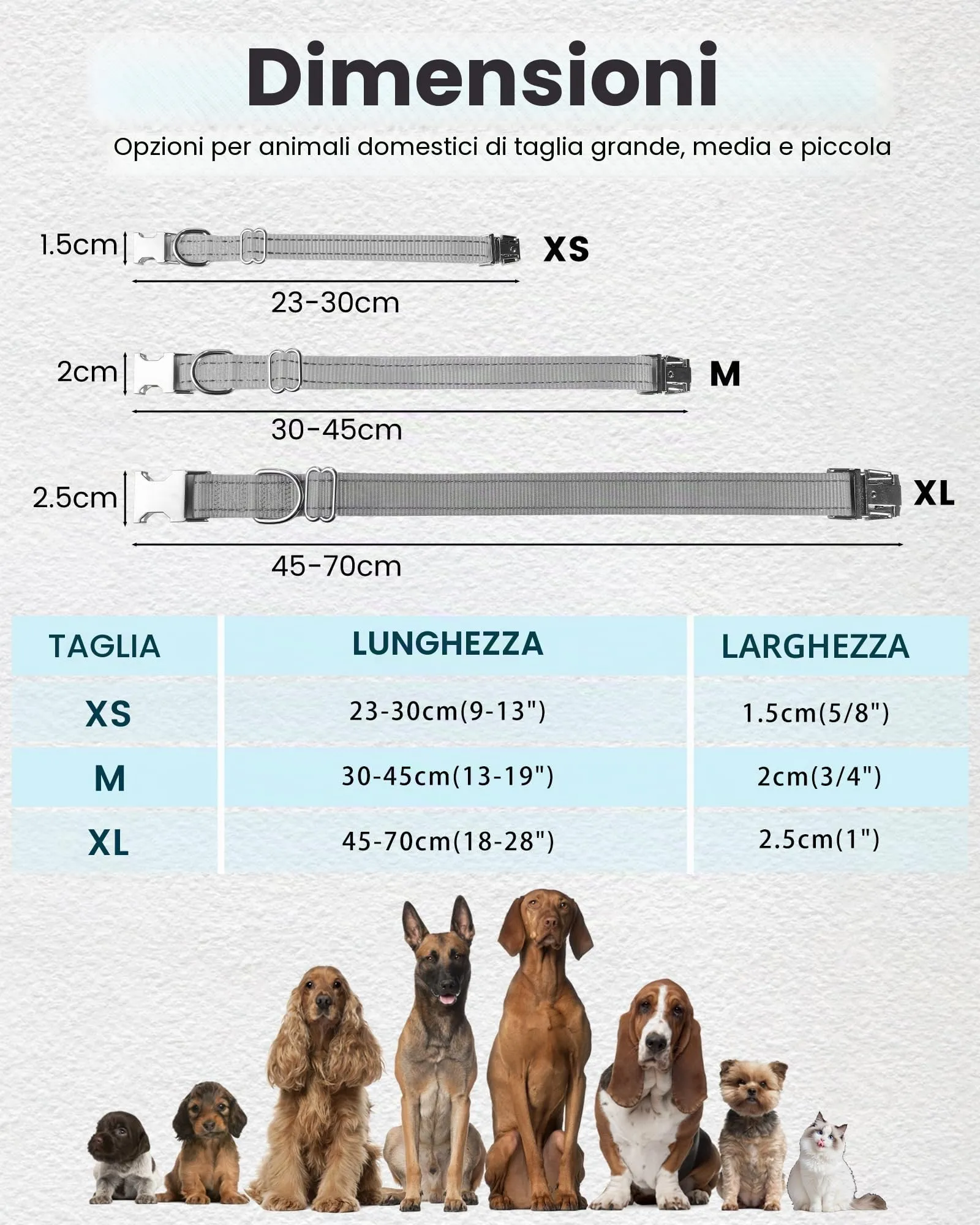 Collare personalizzato per cani - Regolabile e riflettente, in nylon resistente con incisione laser del nome, indirizzo e numero di telefono, adatto a cani e gatti di taglia piccola, media e grande - immagine 6
