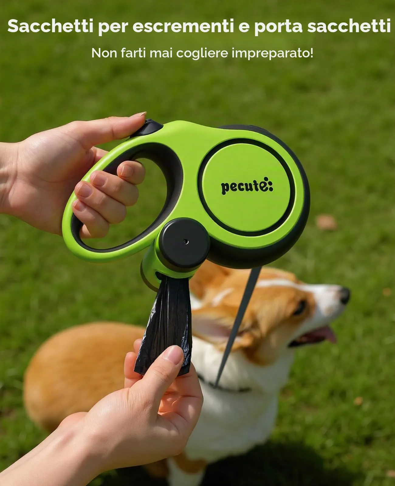 Pecute Guinzaglio per Cani Allungabile 5 Metri, per Cani Fino a 15-50 kg - immagine 3