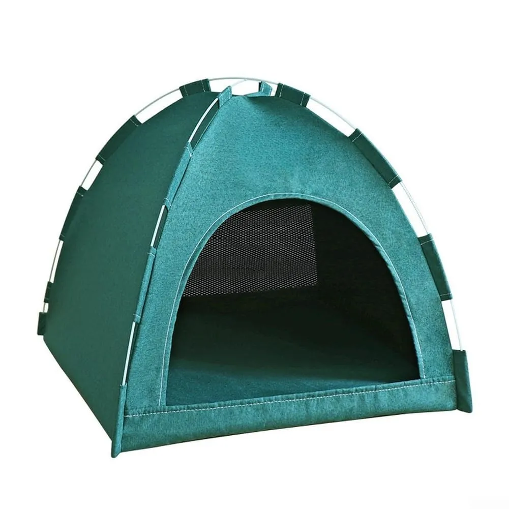 Box pieghevole per animali domestici, tenda in rete traspirante per gatti e cani, recinzione esterna con tappetino di raffreddamento, gabbia portatile per animali 52 x 52 cm (S-36 x 36 x 28 cm) - immagine 2