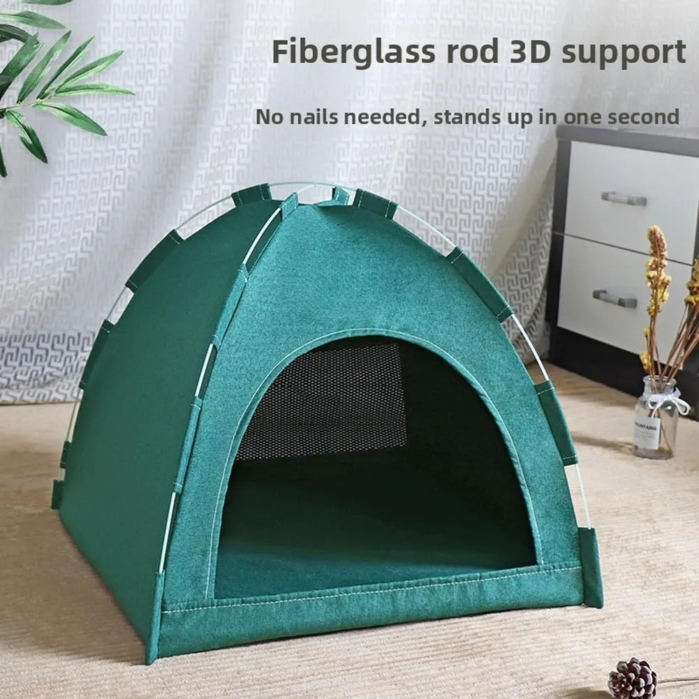 Box pieghevole per animali domestici, tenda in rete traspirante per gatti e cani, recinzione esterna con tappetino di raffreddamento, gabbia portatile per animali 52 x 52 cm (S-36 x 36 x 28 cm) - immagine 3